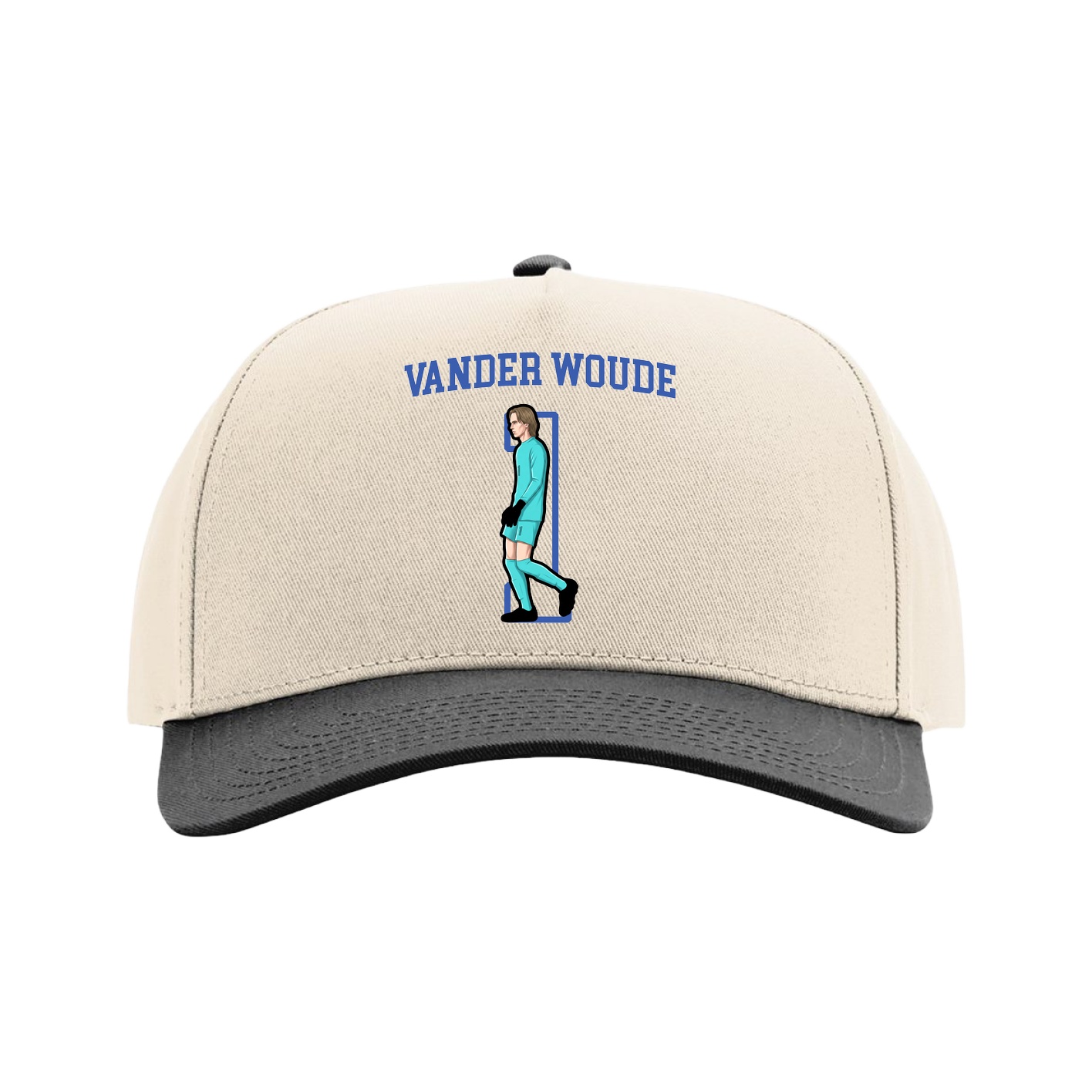 Full Fabric Five-Panel Champ Cap — Shirsey in Cream/Black