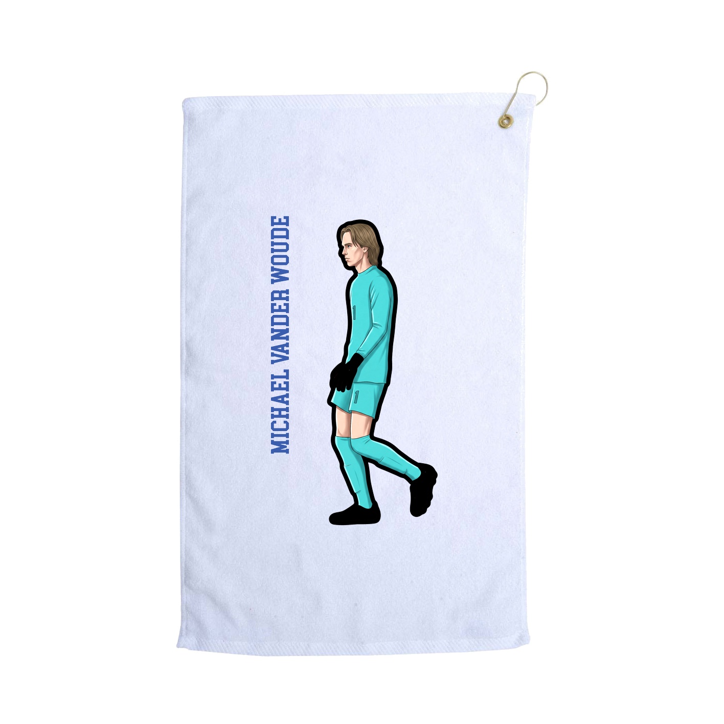 Golf Towel — Name Vertical in White