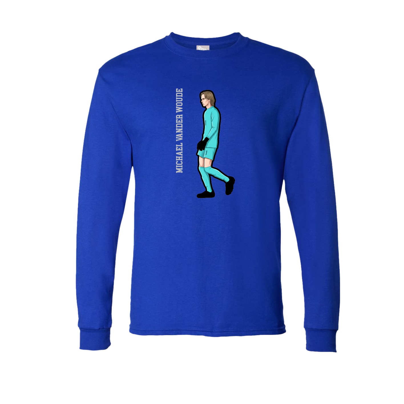 Long Sleeve Tee — Name Vertical in Royal