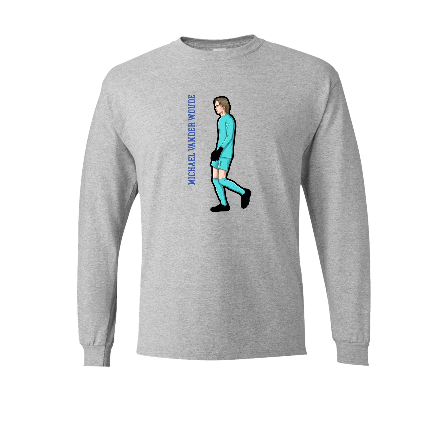 Long Sleeve Tee — Name Vertical in Grey