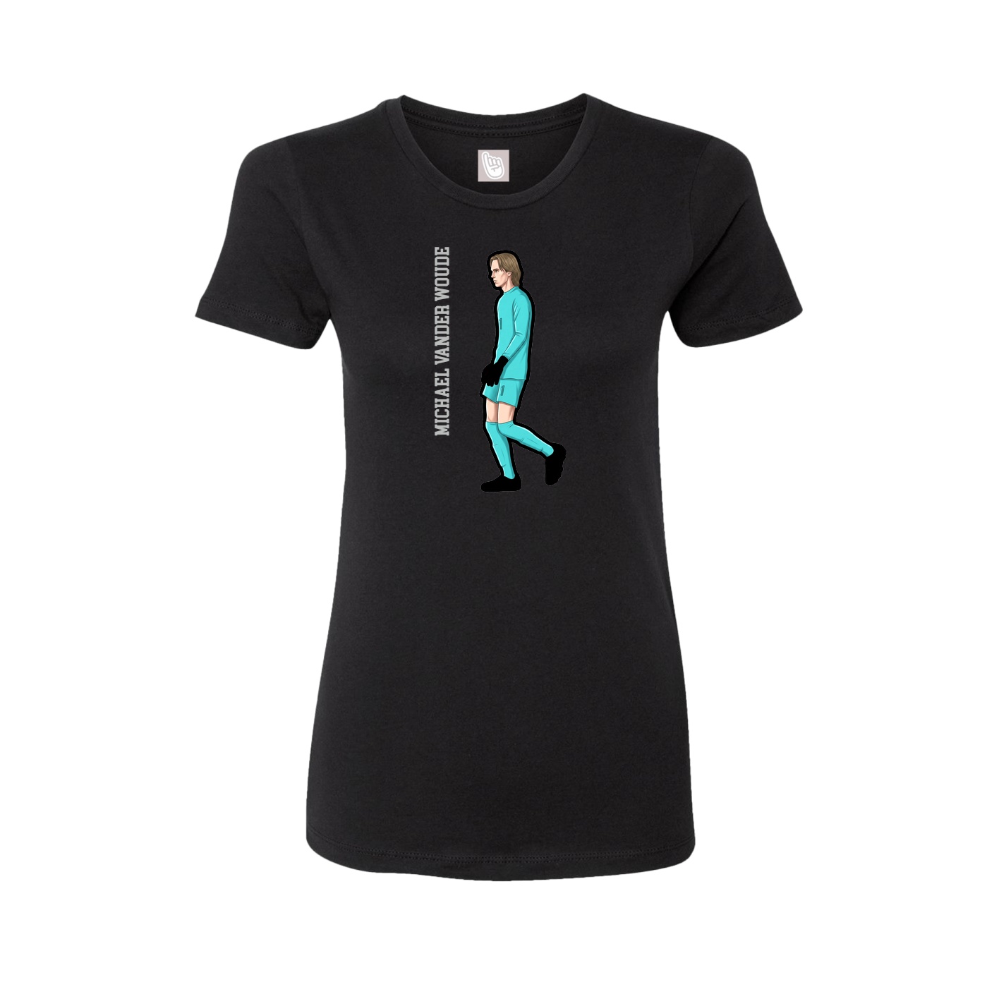 Womens Tee — Name Vertical in Black