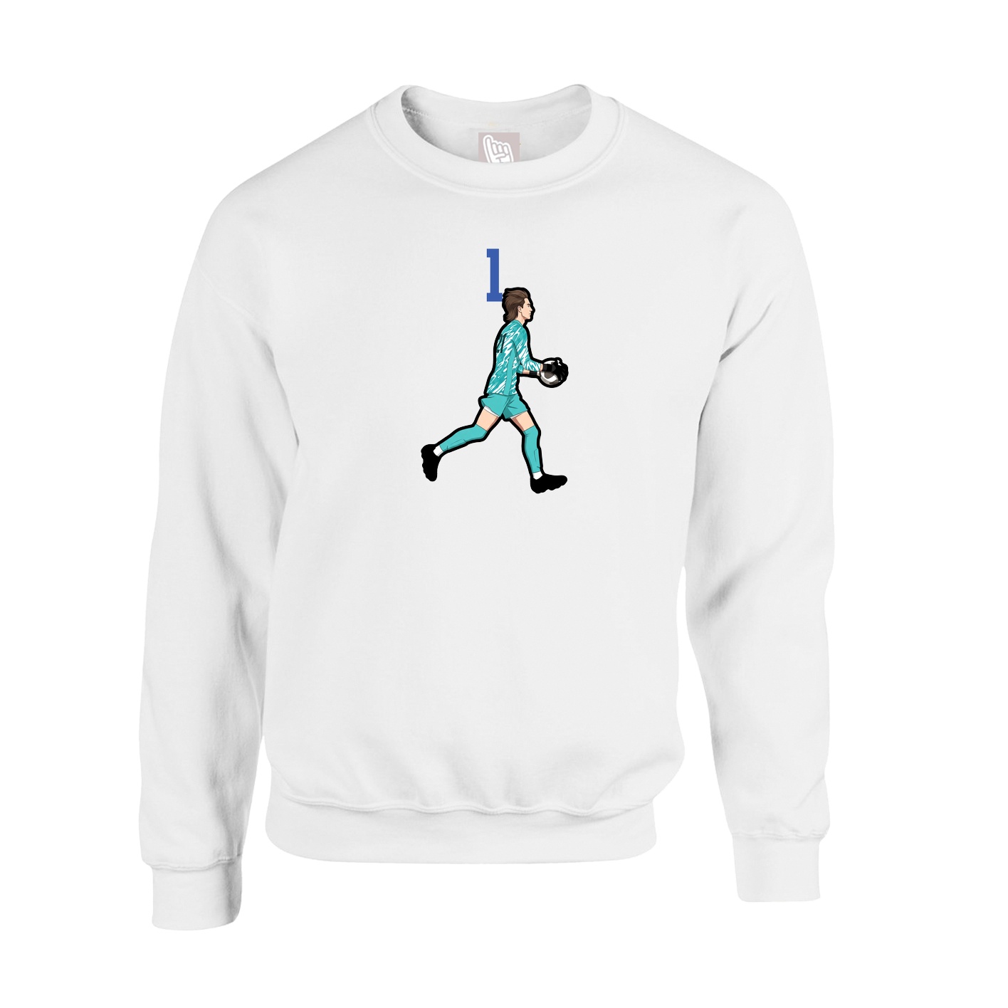 Fleece Crew — Number Top in White