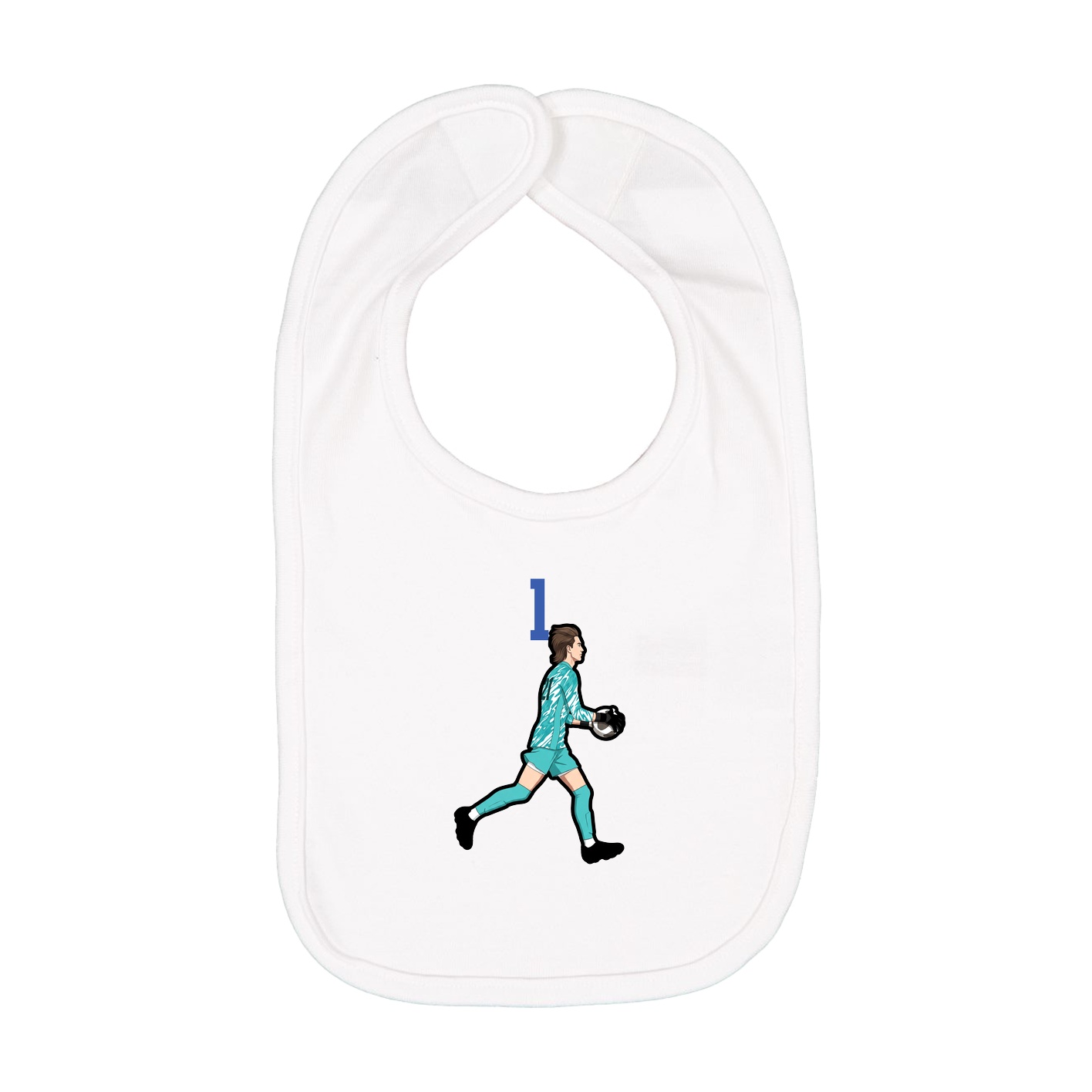 Infant Bib — Number Top in White