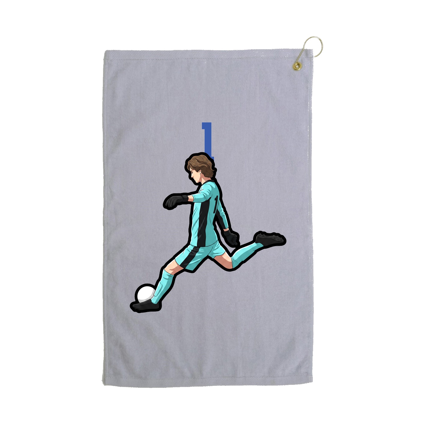 Golf Towel — Number Top in Grey
