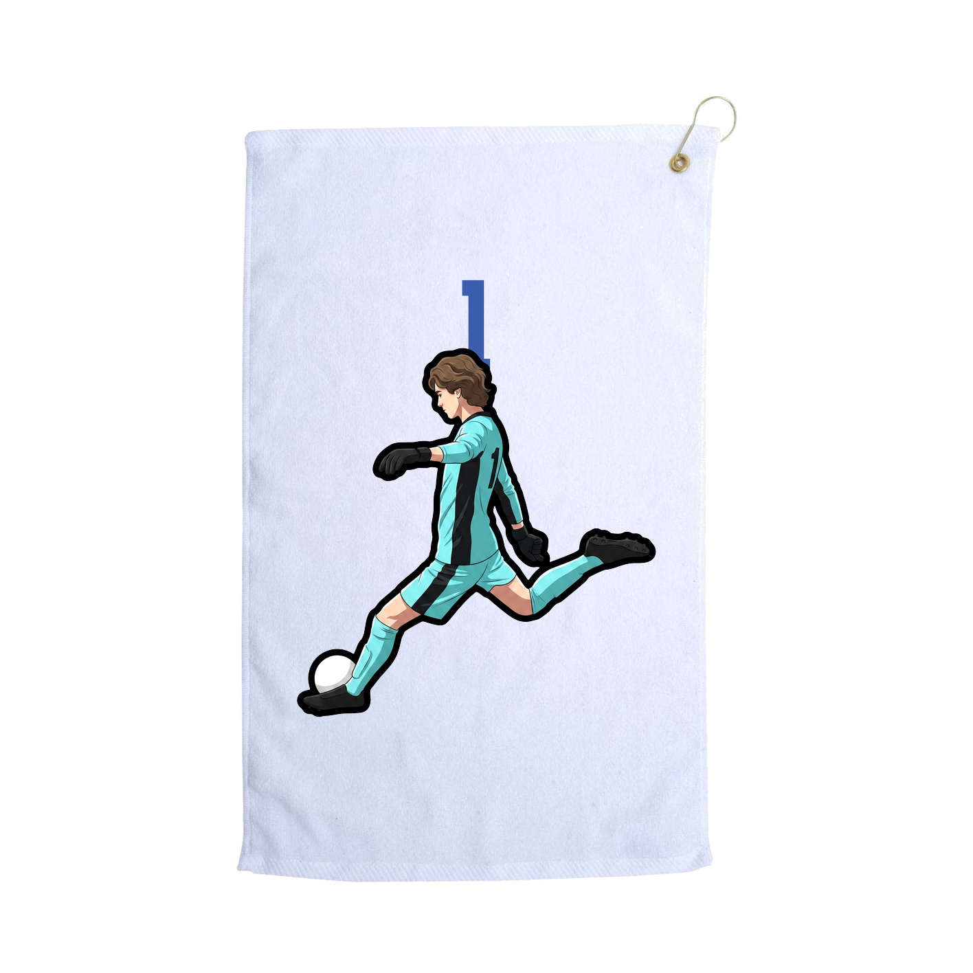 Golf Towel — Number Top in White