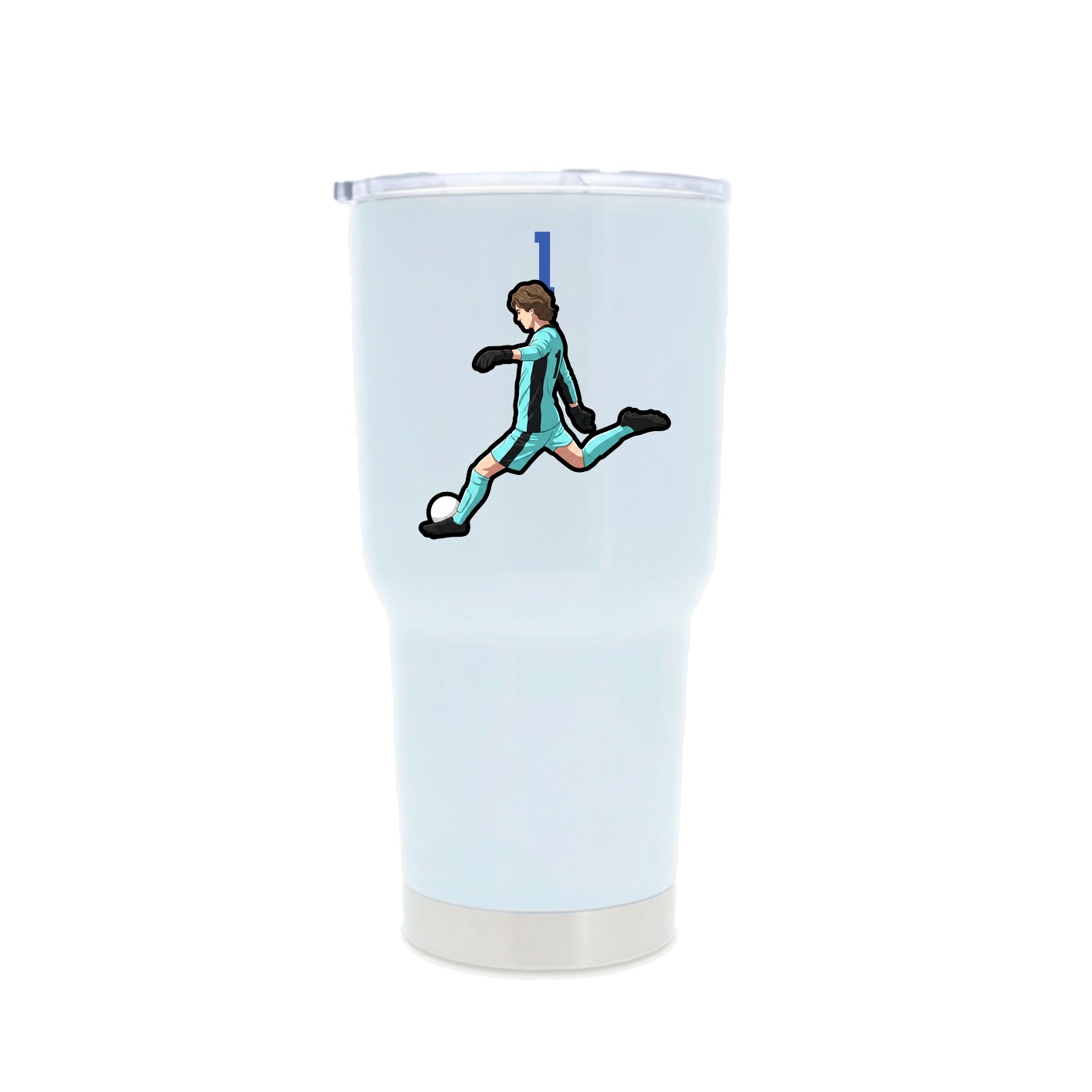 30oz Stainless Steel Tumbler — Number Top in White