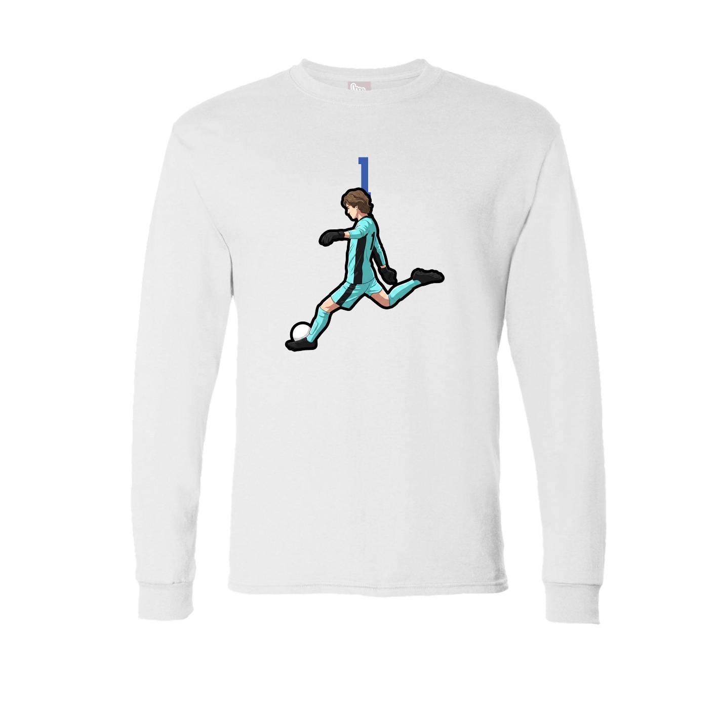Long Sleeve Tee — Number Top in White