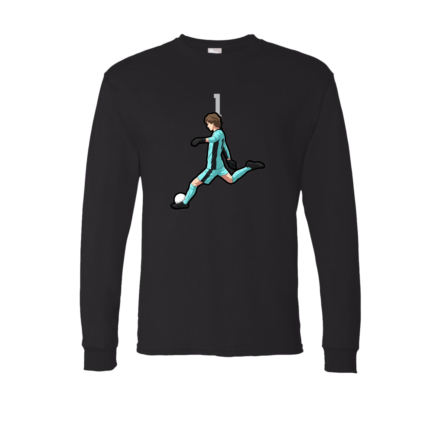 Long Sleeve Tee — Number Top in Black