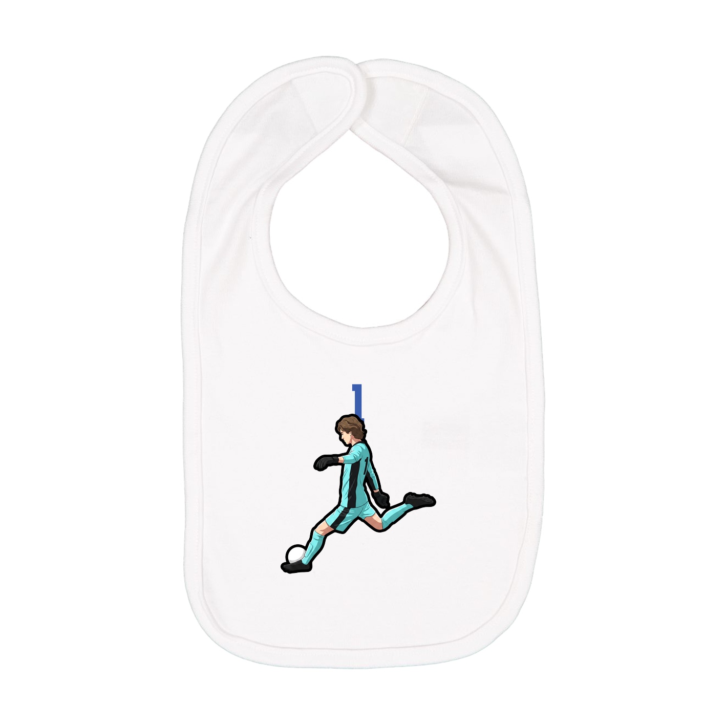 Infant Bib — Number Top in White
