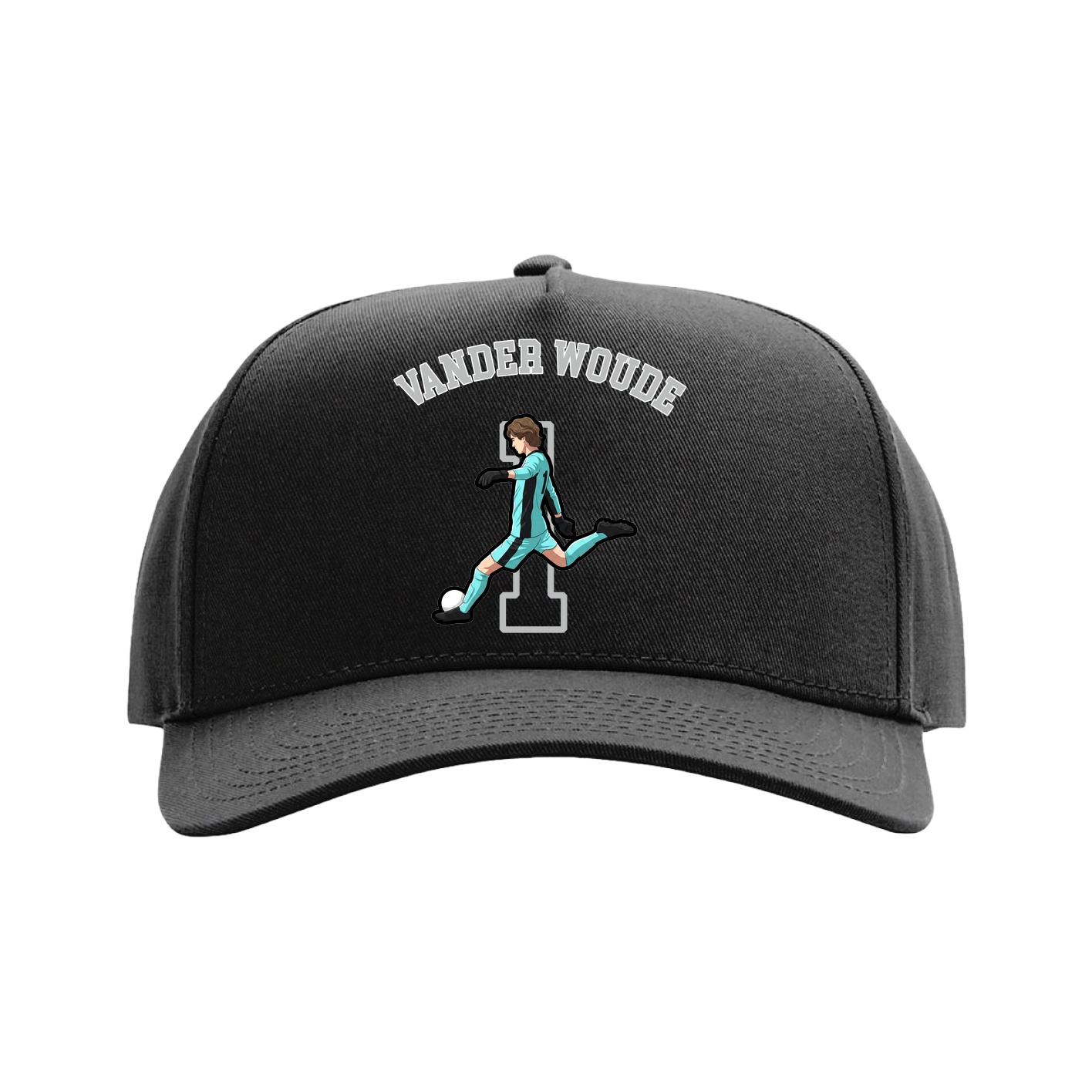 Full Fabric Five-Panel Champ Cap — Shirsey Arch in Black
