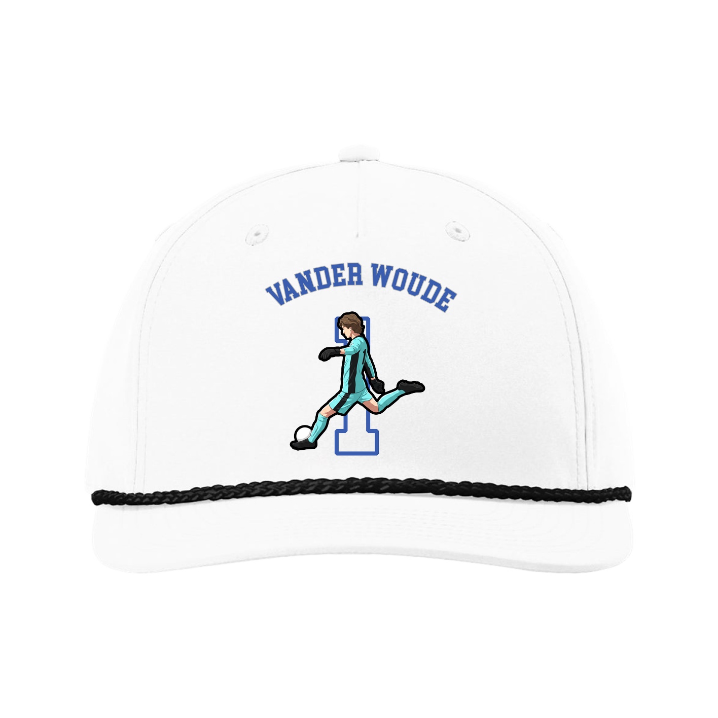 Five-Panel Classic Rope Cap — Shirsey Arch in White