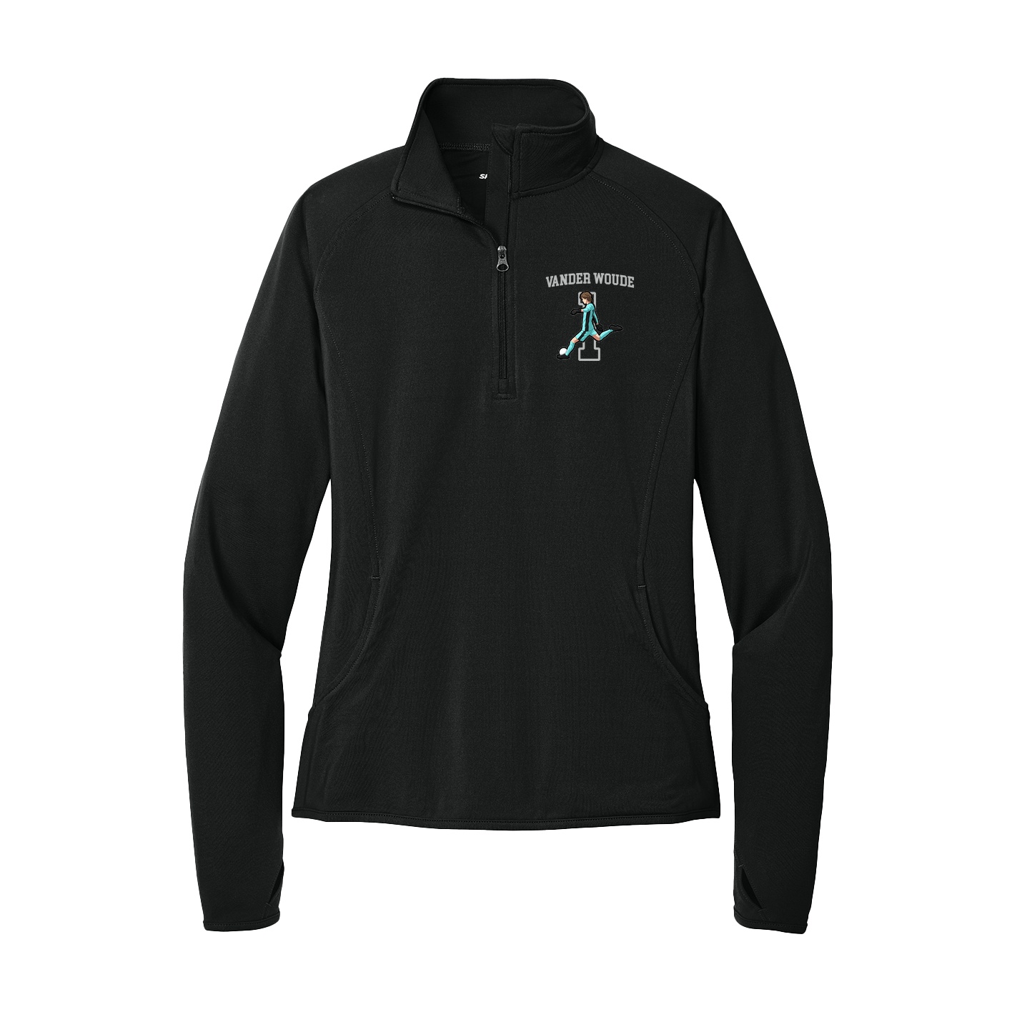 Women's Q-Zip Pullover — Shirsey in Black
