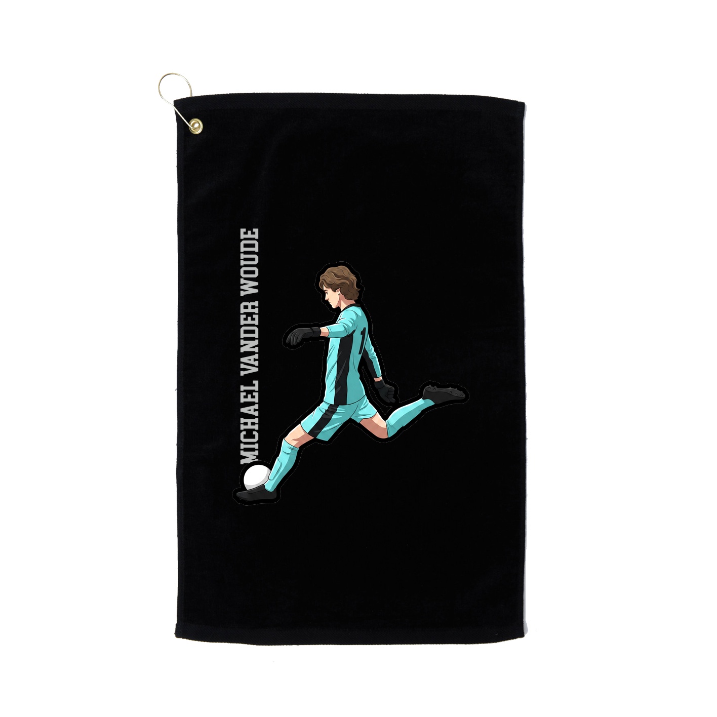Golf Towel — Name Vertical in Black
