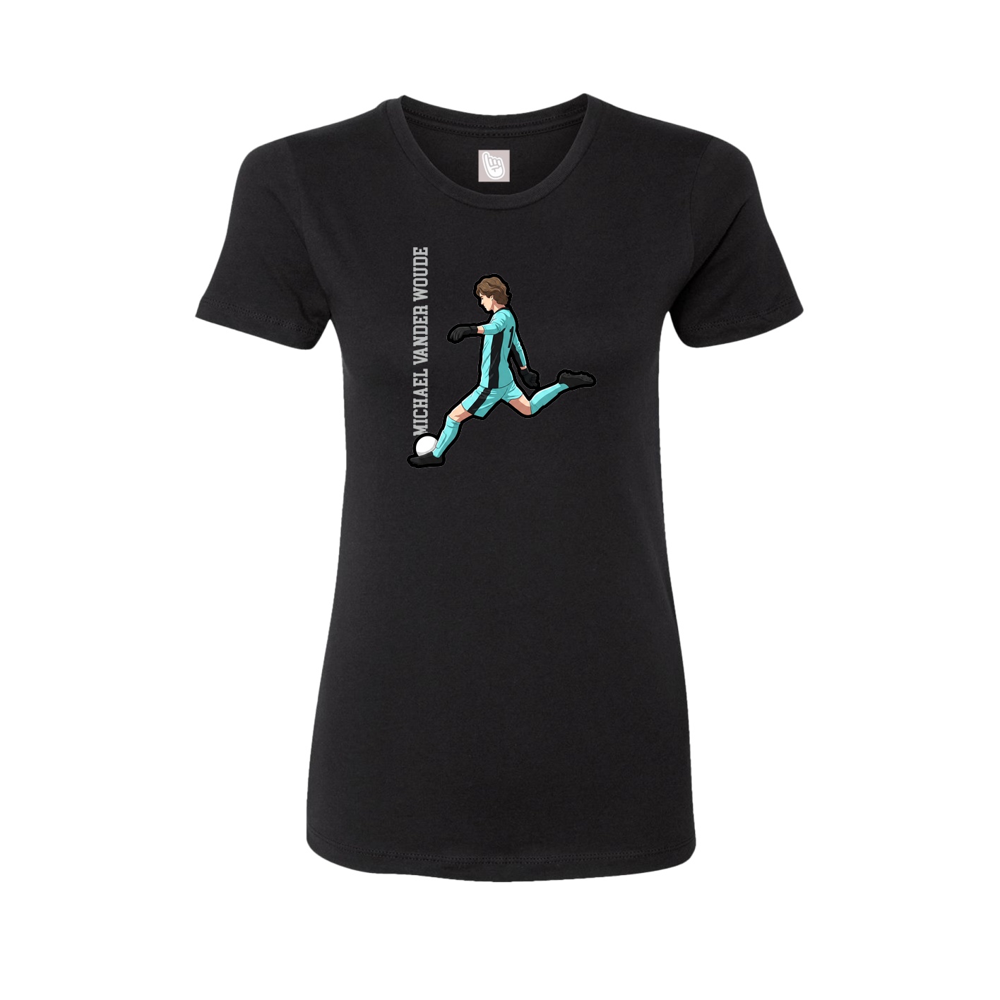 Womens Tee — Name Vertical in Black