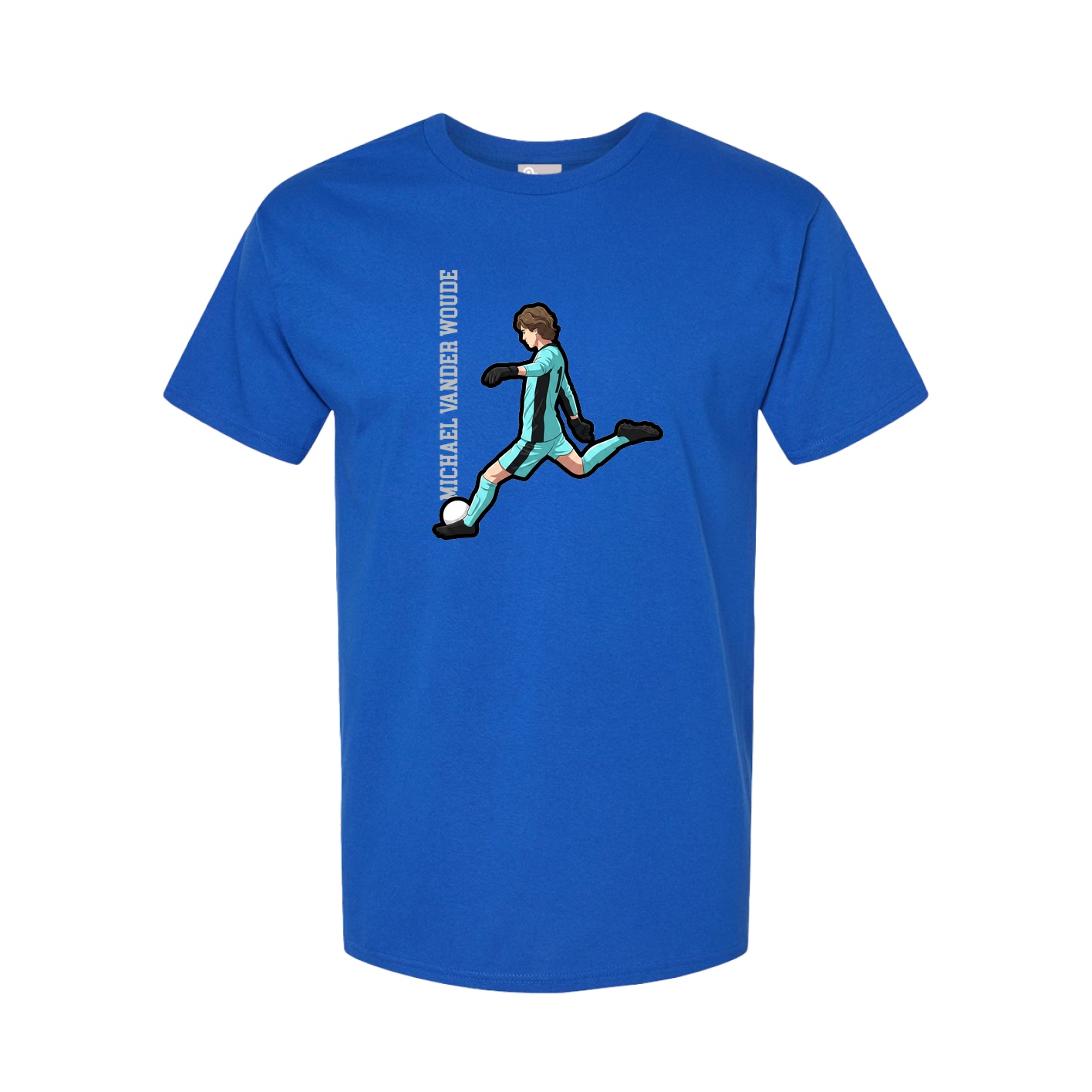 Youth Tee — Name Vertical in Royal