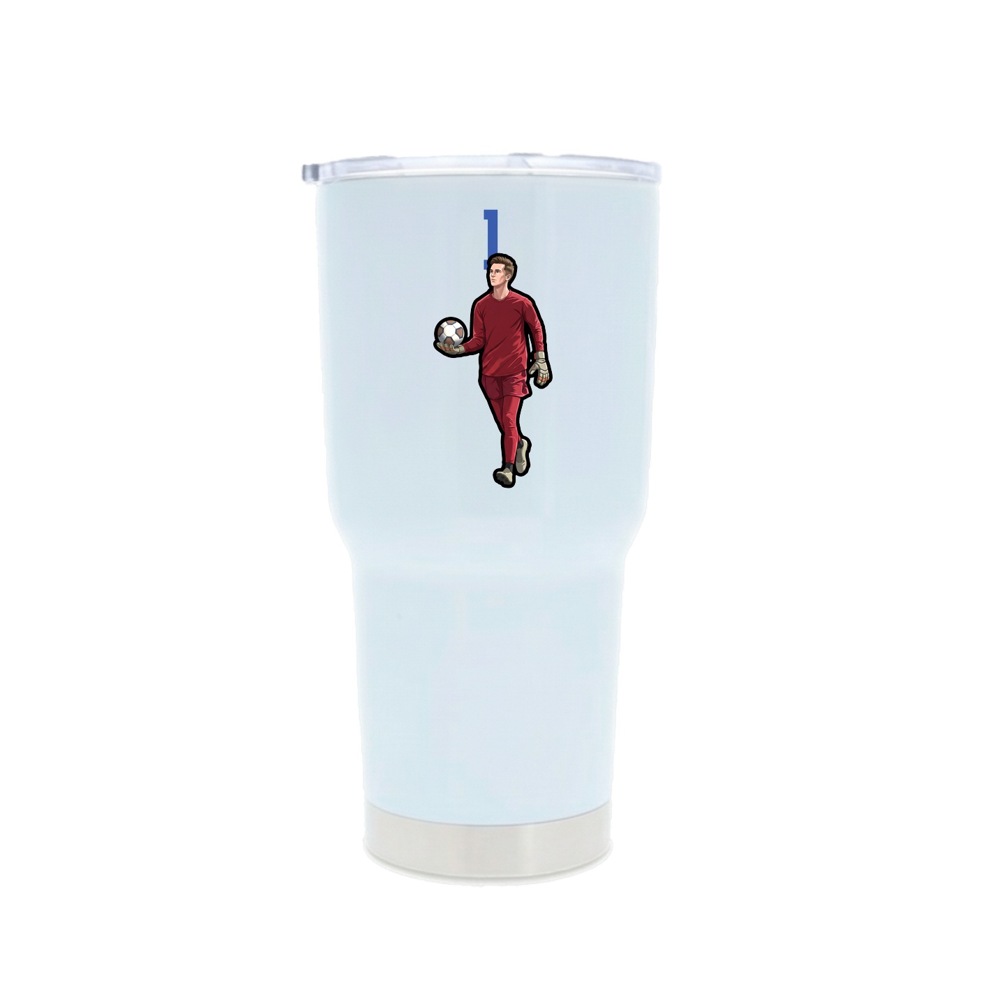 30oz Stainless Steel Tumbler — Number Top in White