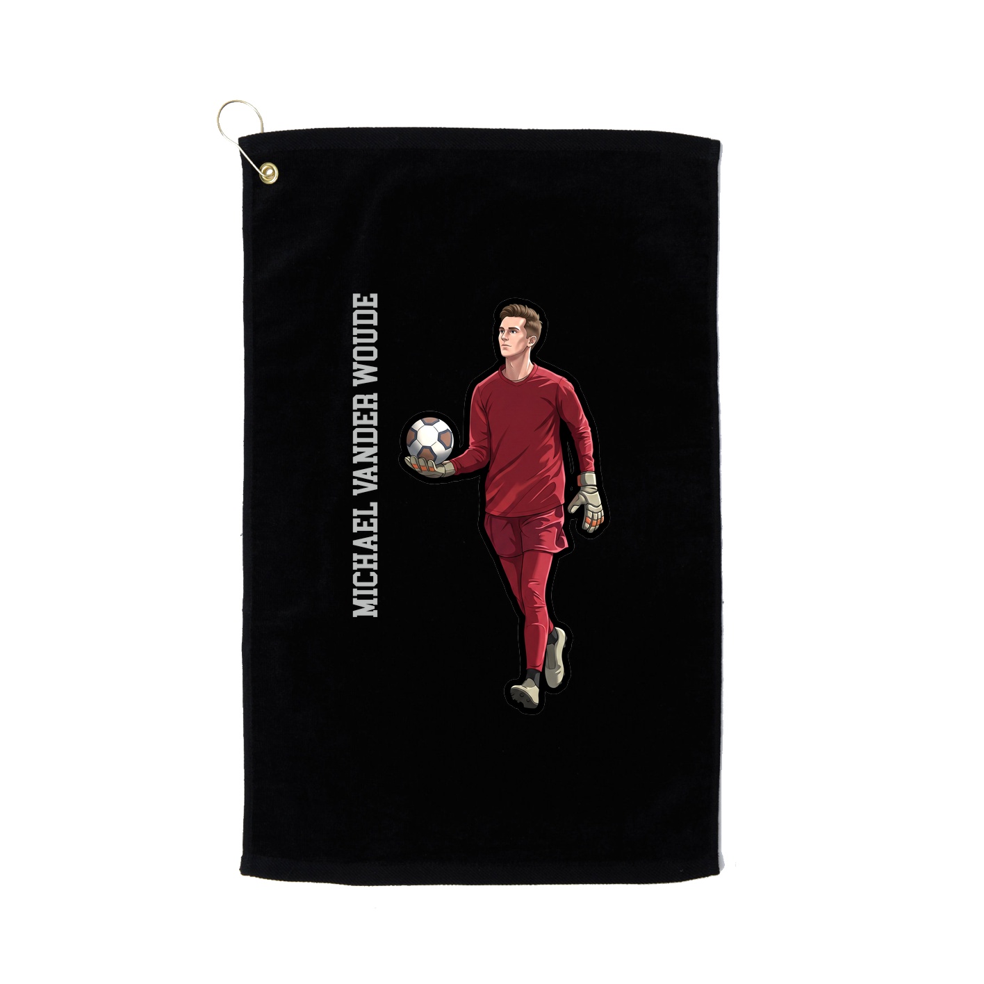 Golf Towel — Name Vertical in Black
