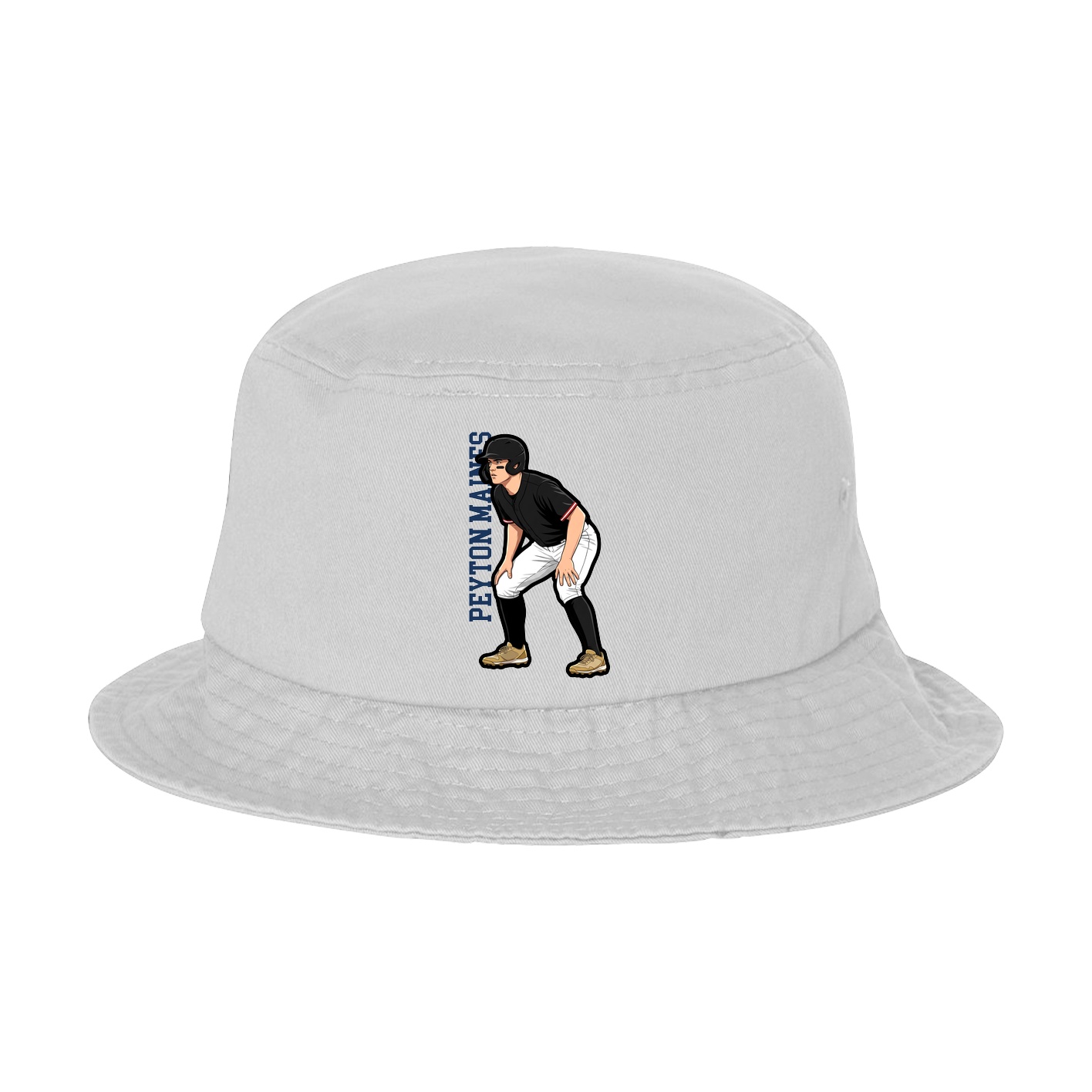 Bucket Cap — Name Vertical in White