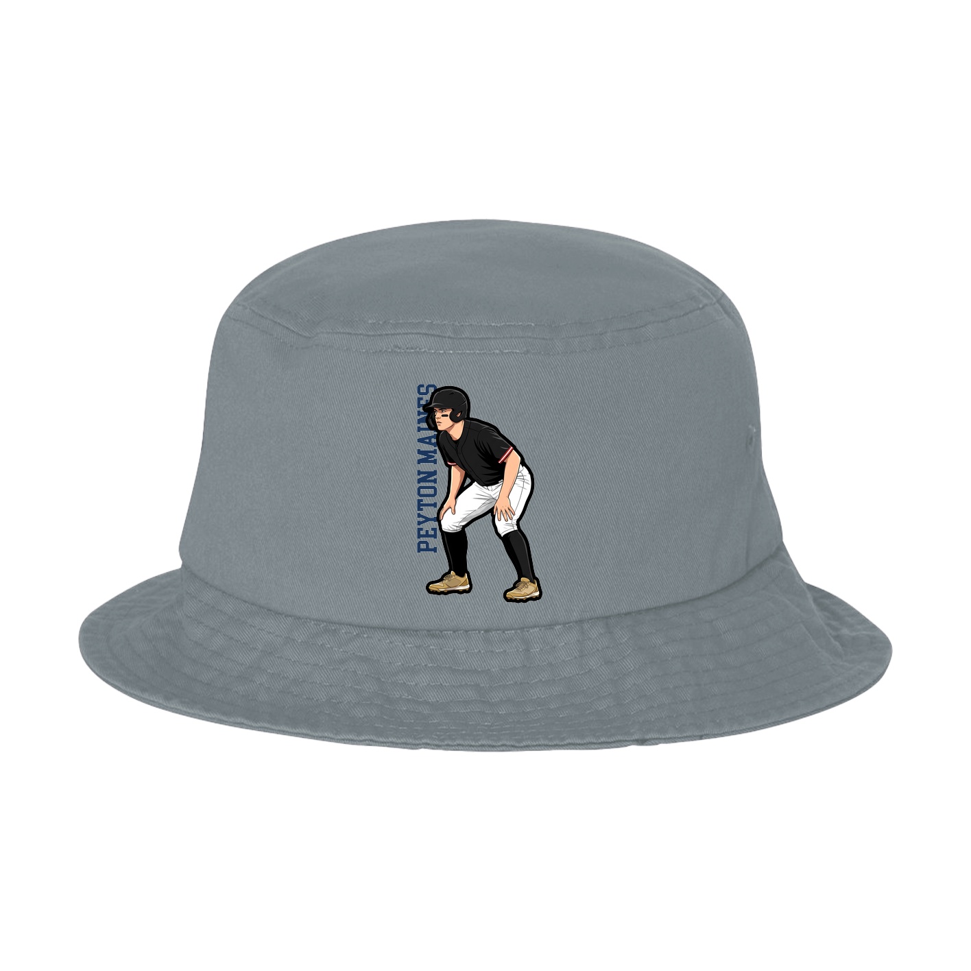 Bucket Cap — Name Vertical in Grey