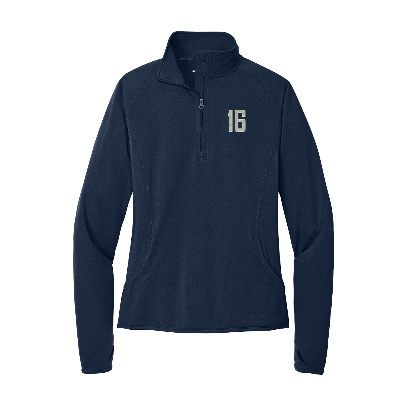 Women's Q-Zip Pullover — Front Shirsy in Navy