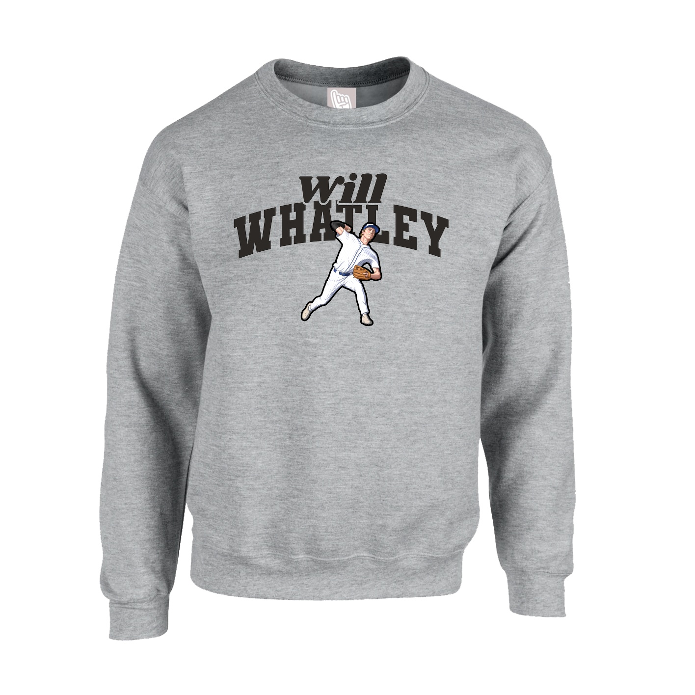 Fleece Crew — Signature Arch in Grey