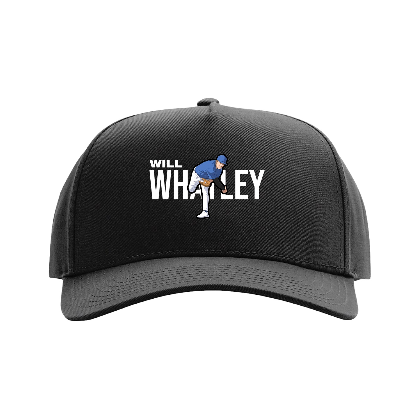 Full Fabric Five-Panel Champ Cap — Player Name in Black