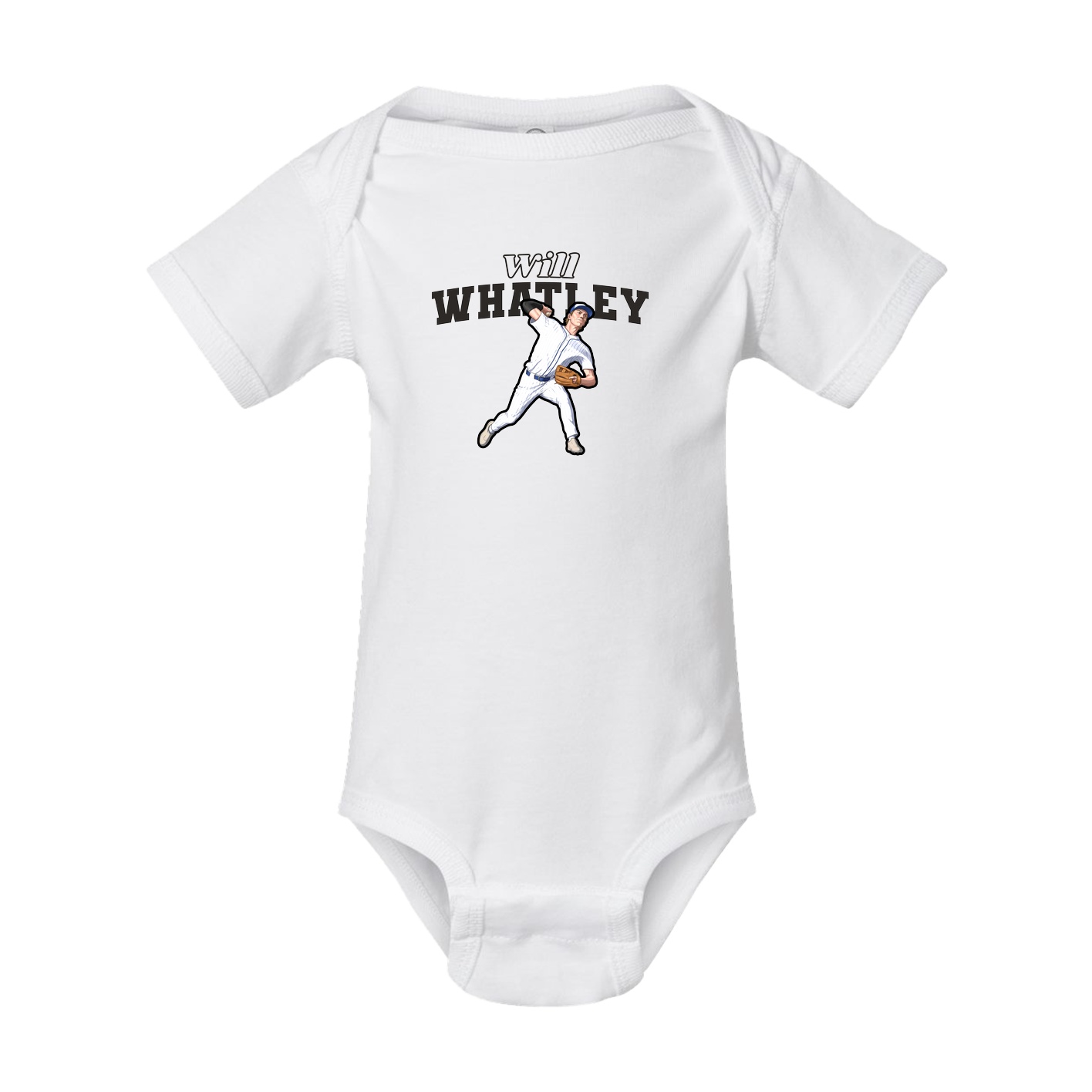Baby Onesie — Name Arch in White