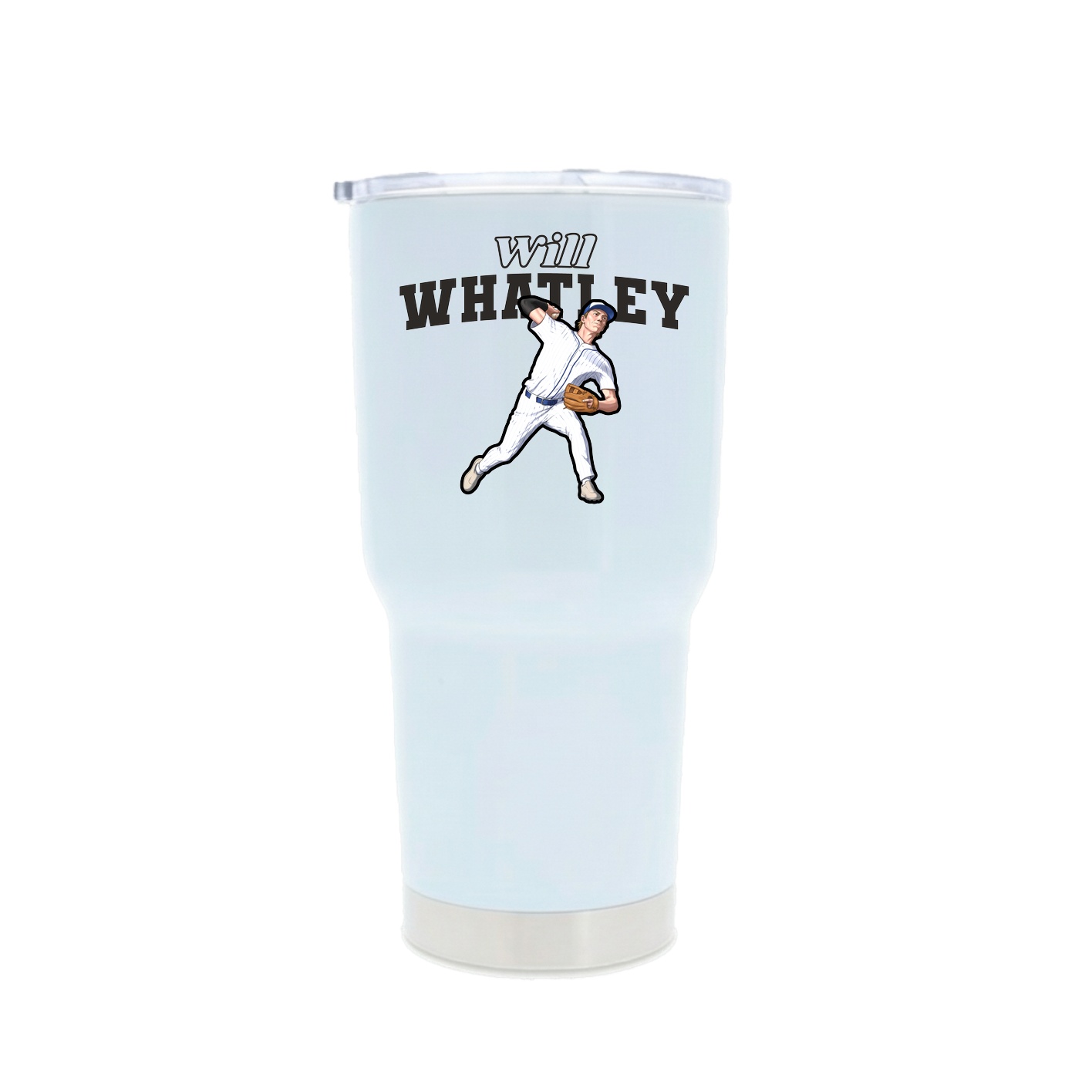 30oz Stainless Steel Tumbler — Name Arch in White