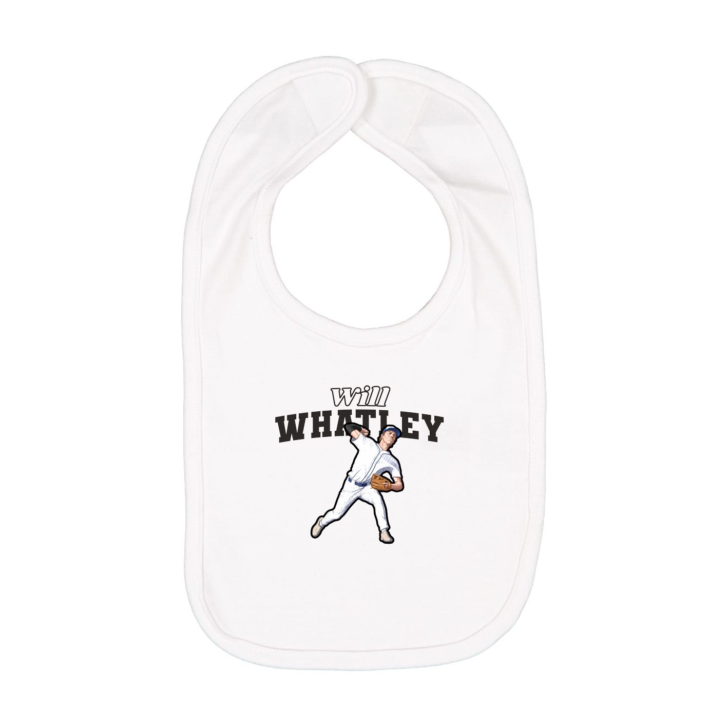 Infant Bib — Name Arch in White