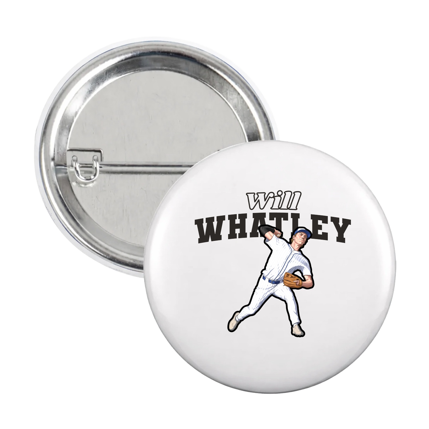 Game Day Button — Name Arch in White