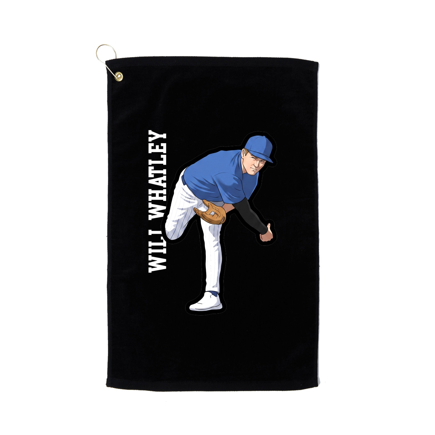 Golf Towel — Name Vertical in Black