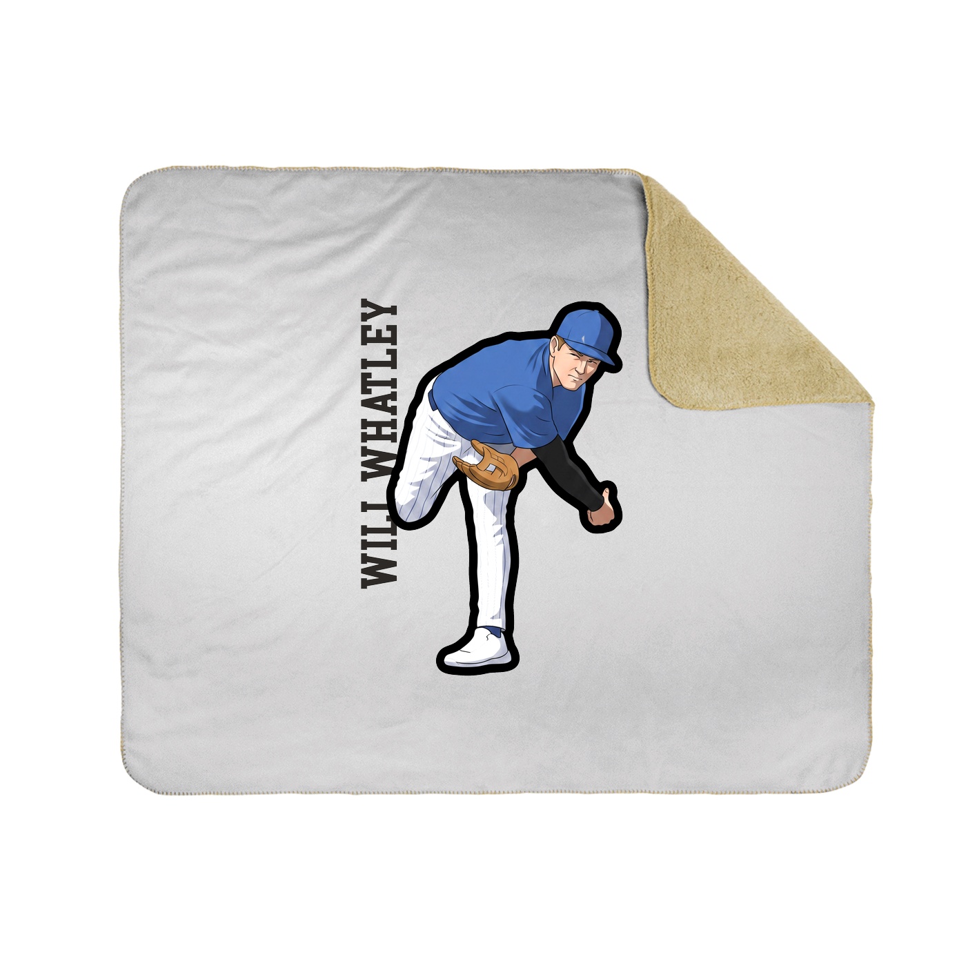 Throw Blanket — Name Vertical in White