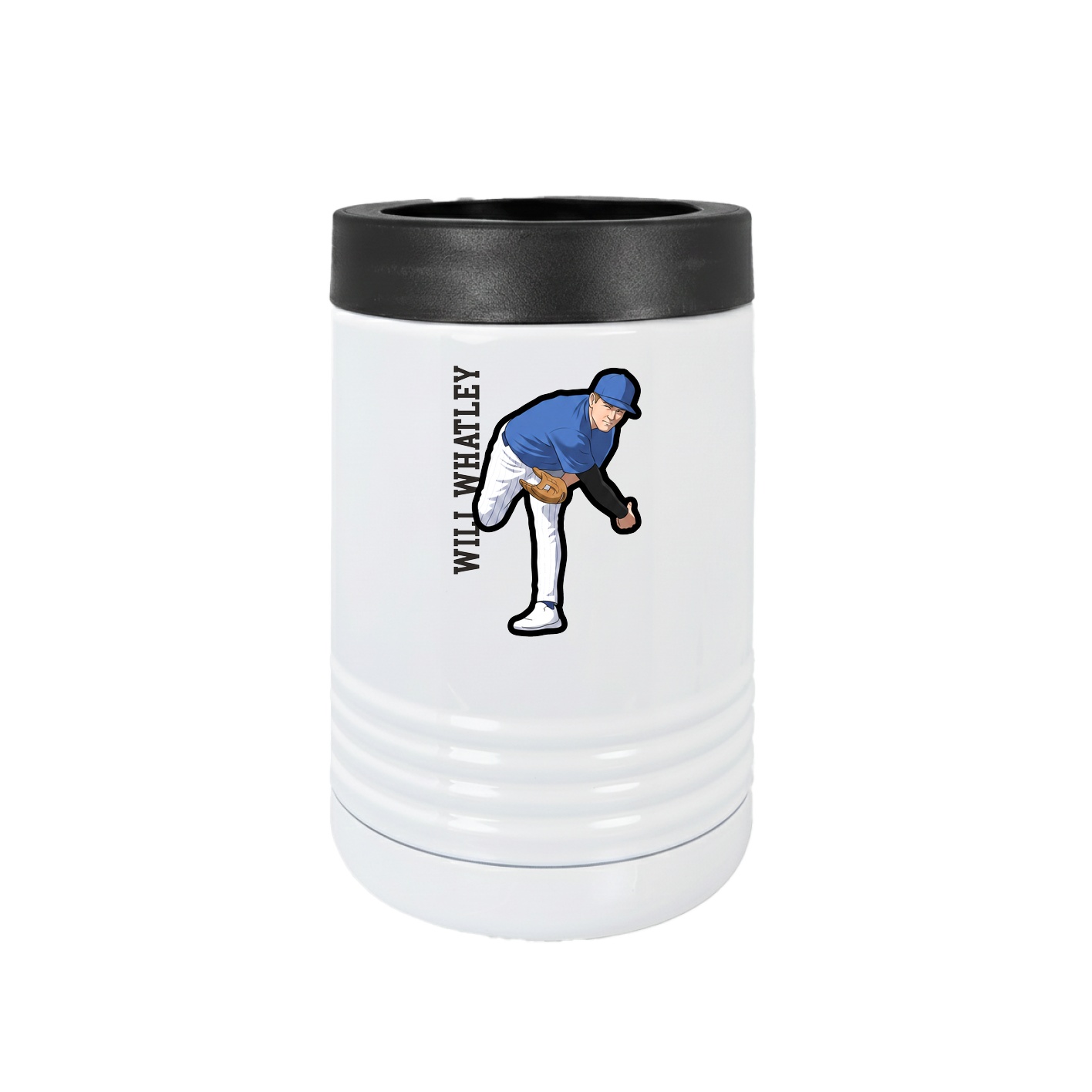 Beverage Holder — Name Vertical in White