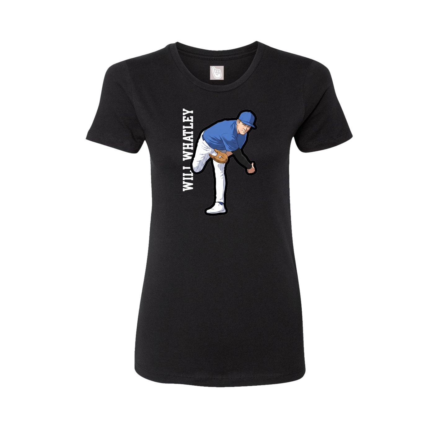 Fitted Women's Tee — Name Vertical in Black
