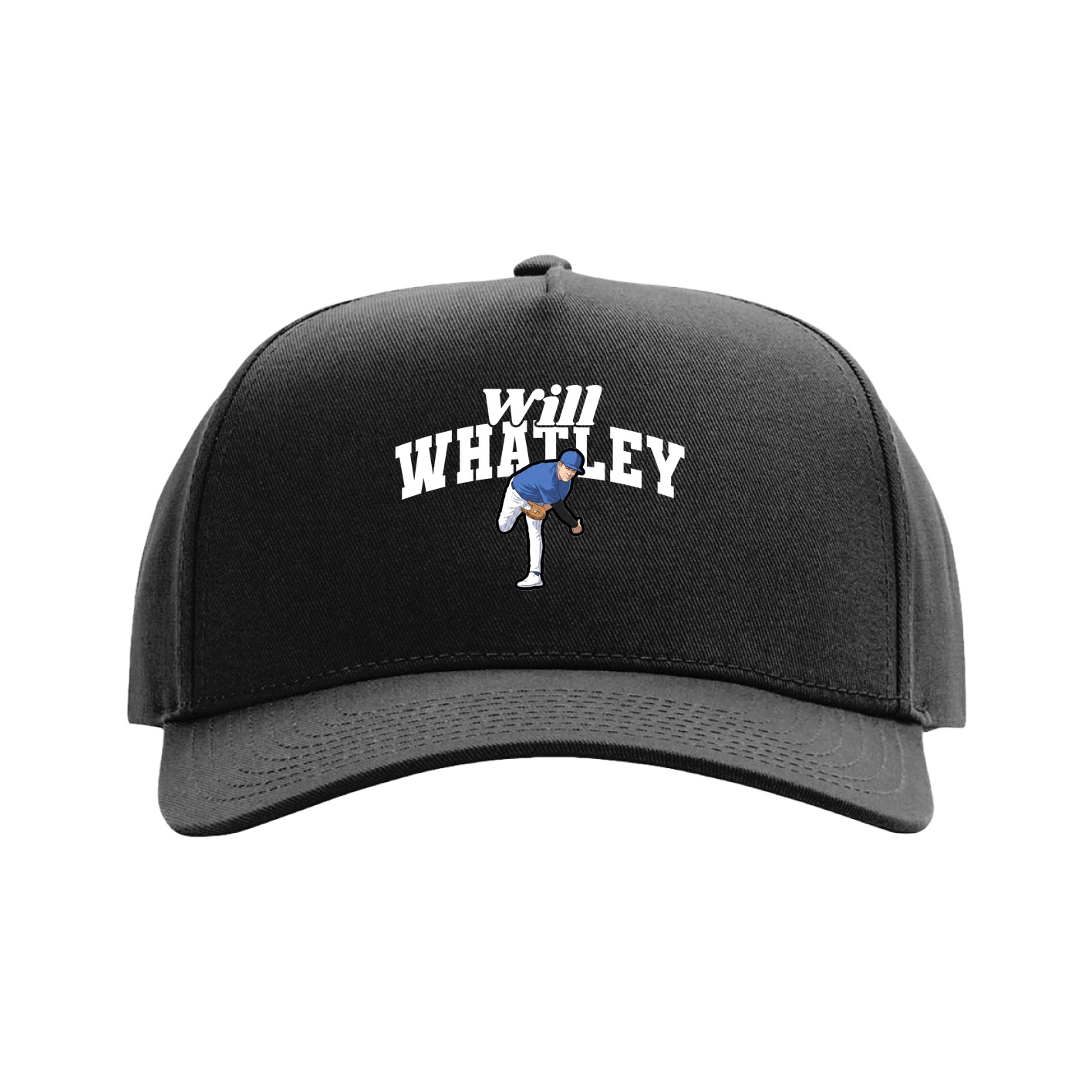 Full Fabric Five-Panel Champ Cap — Signature Arch in Black