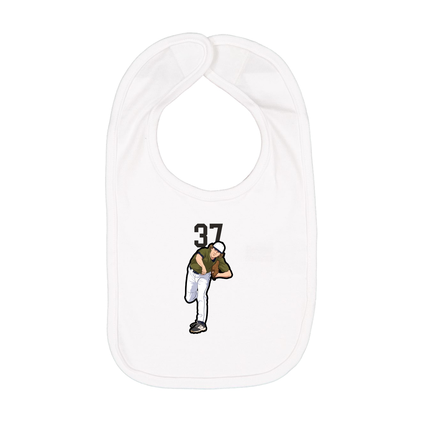 Infant Bib — Number Top in White