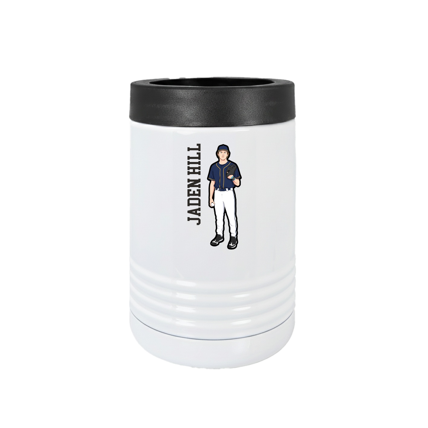 Beverage Holder — Name Vertical in White