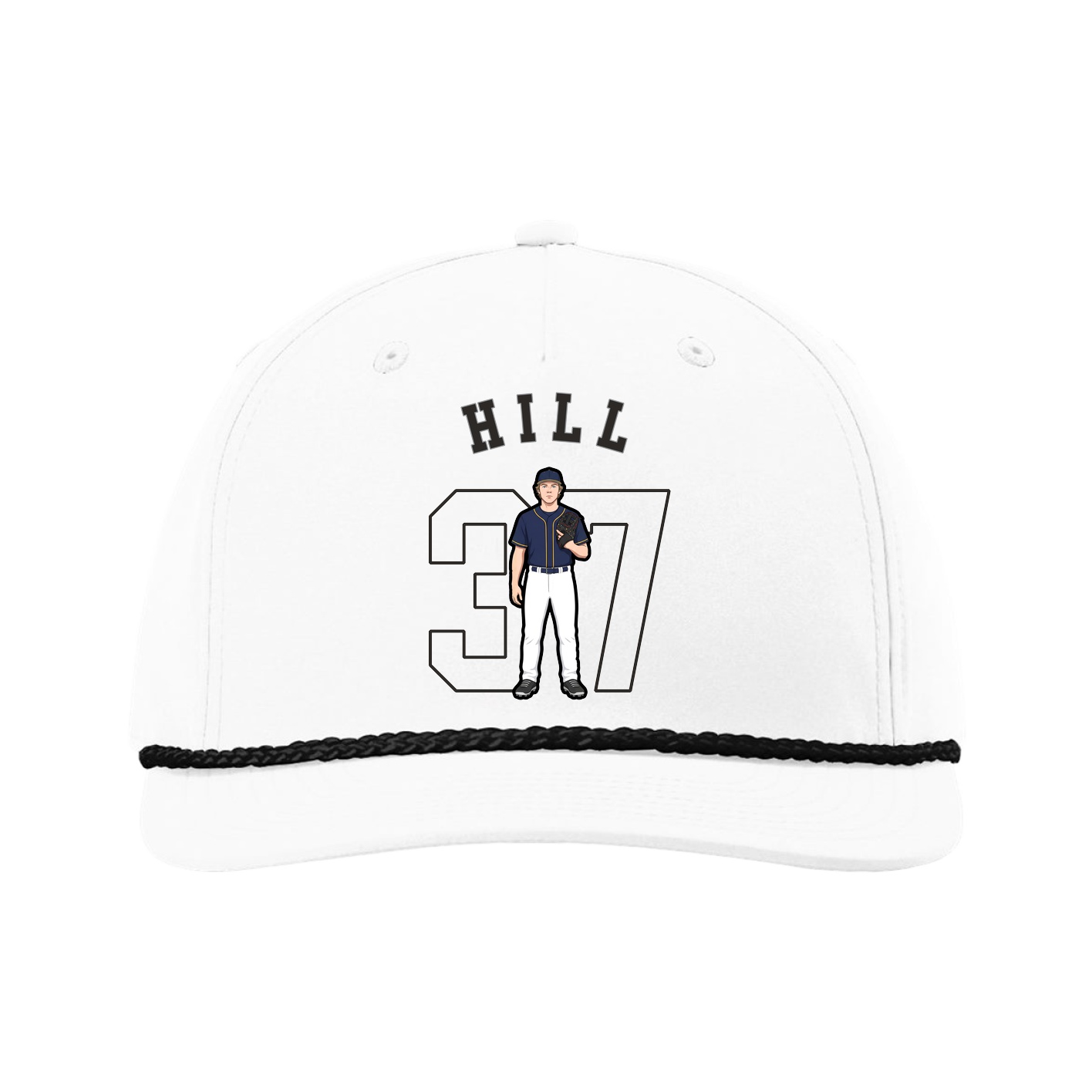 Five-Panel Classic Rope Cap — Shirsey Arch in White
