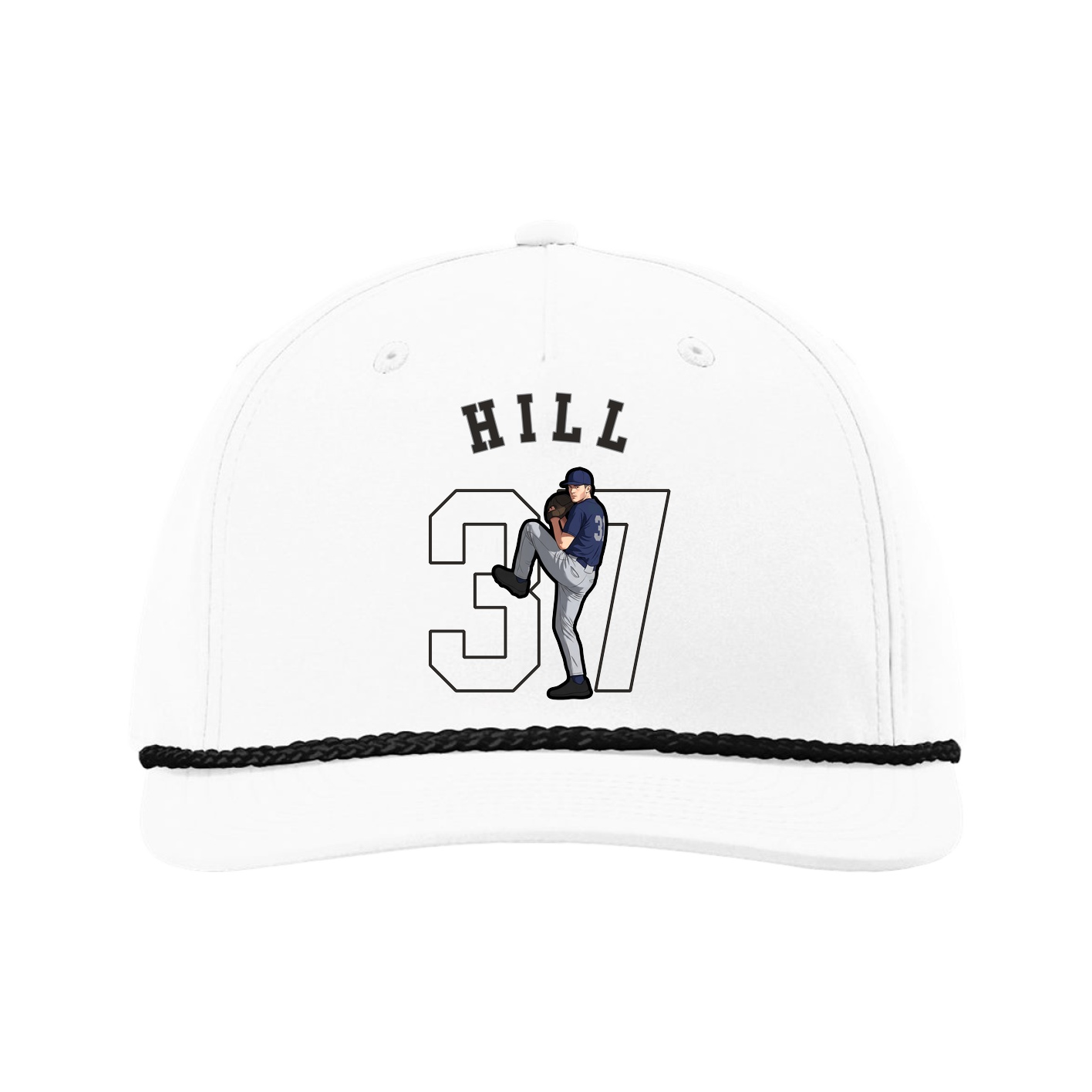 Five-Panel Classic Rope Cap — Shirsey Arch in White