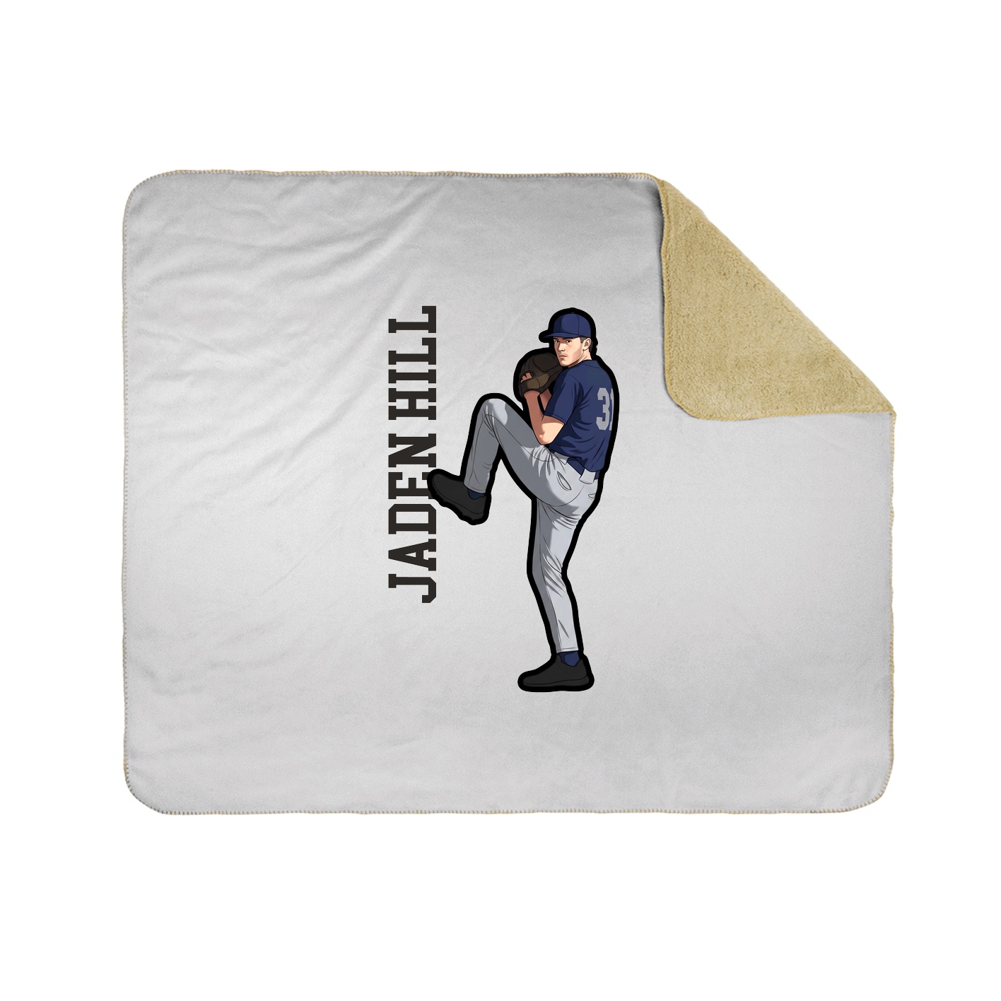 Throw Blanket — Name Vertical in White