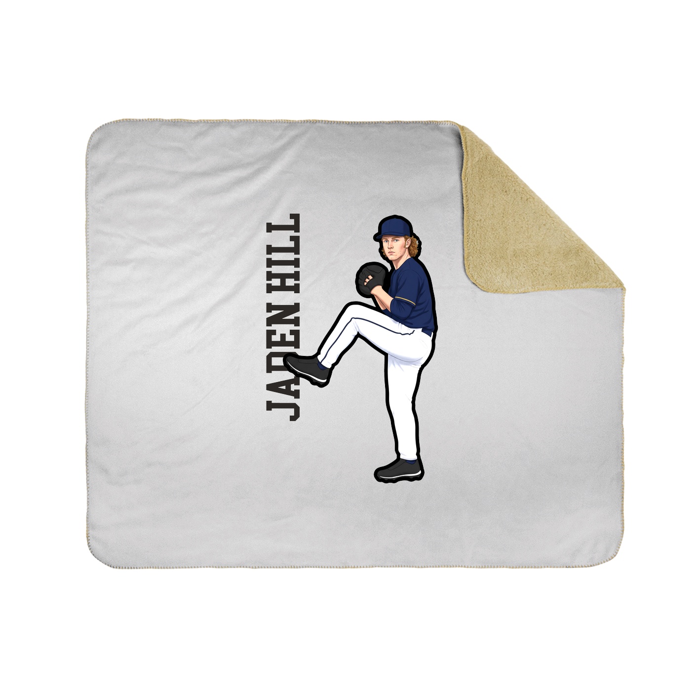 Throw Blanket — Name Vertical in White