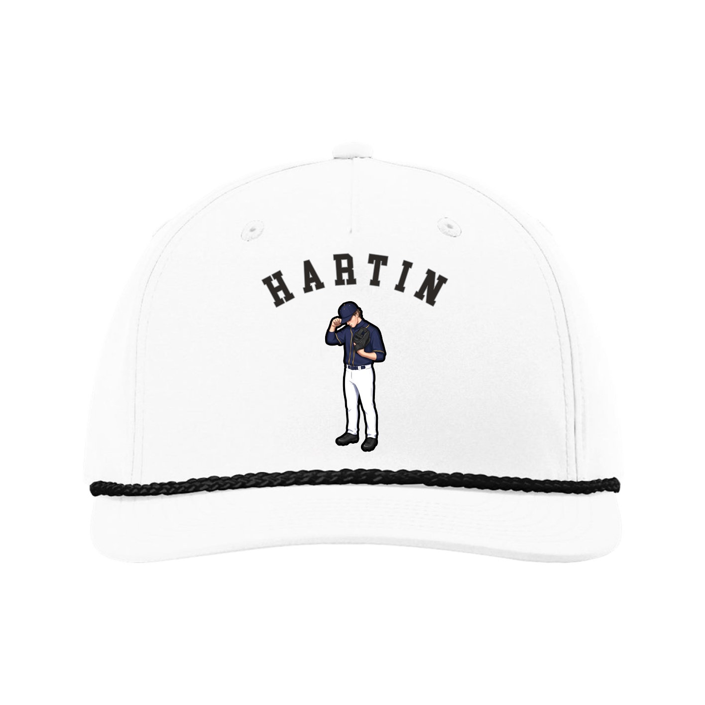 Five-Panel Classic Rope Cap — Shirsey Arch in White