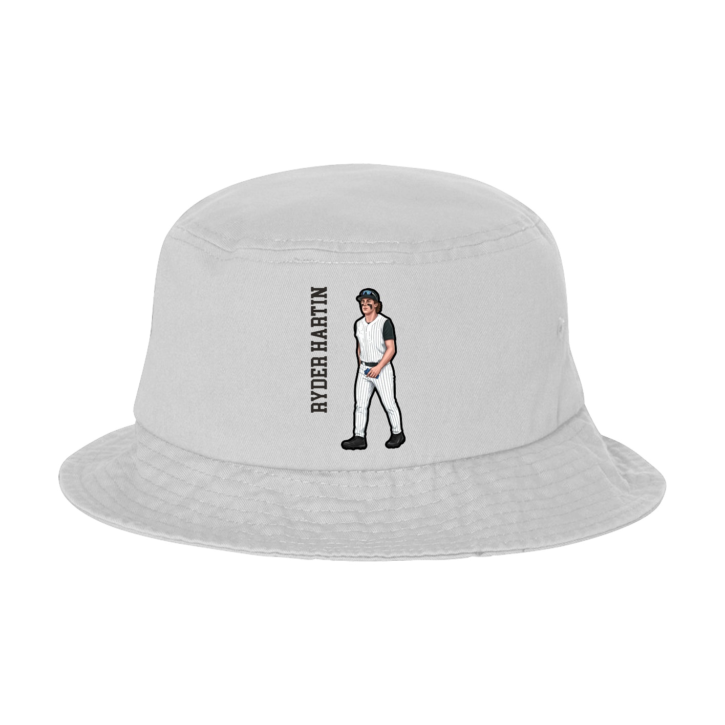 Bucket Cap — Name Vertical in White