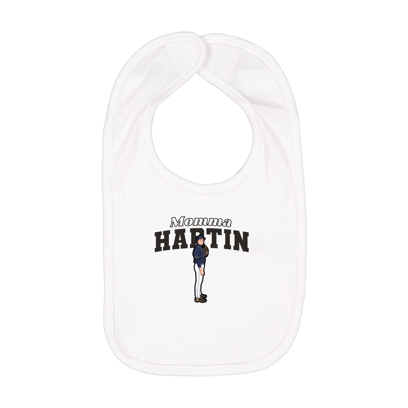 Infant Bib — Mothers Day Block in White