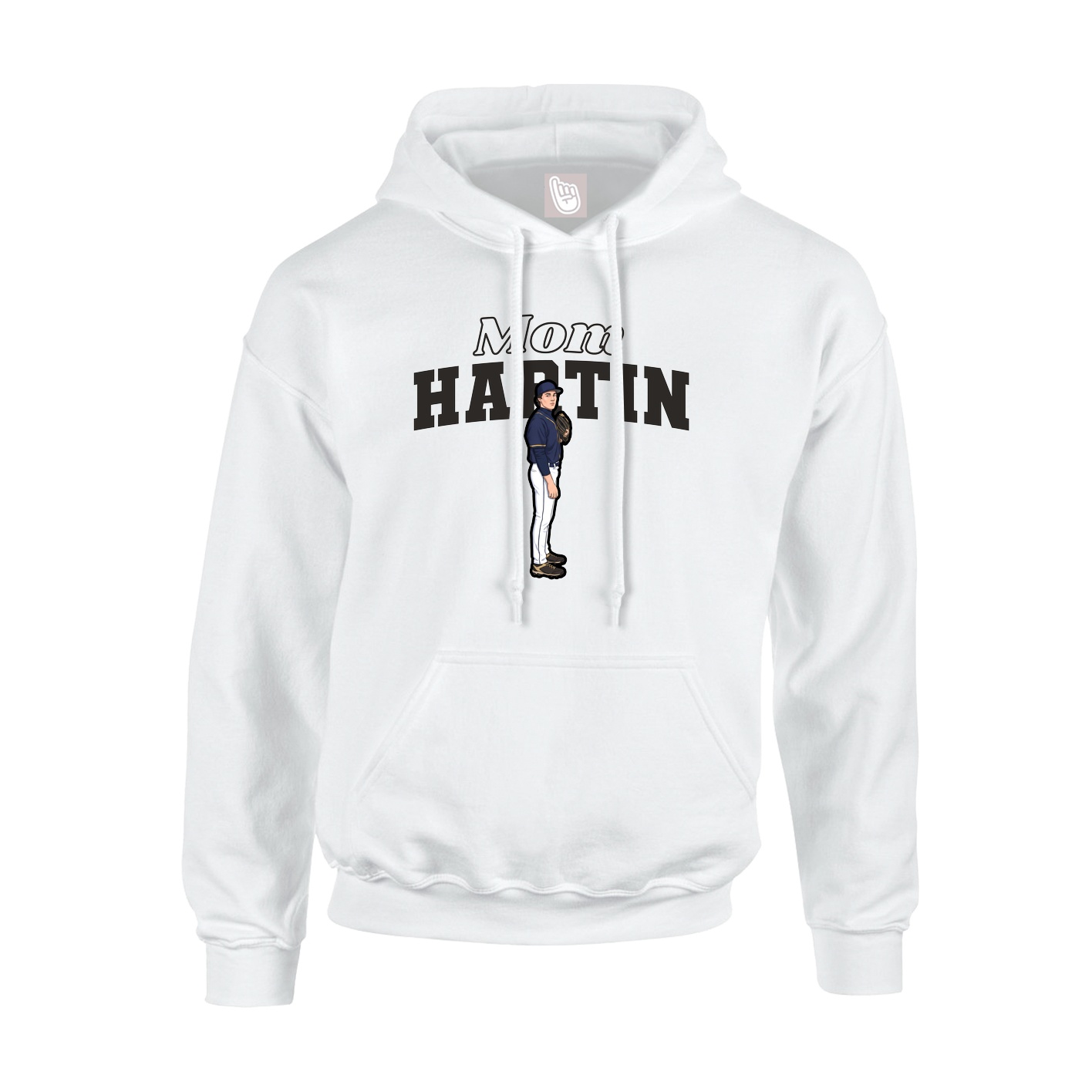 Youth Hoodie — Mothers Day Block in White