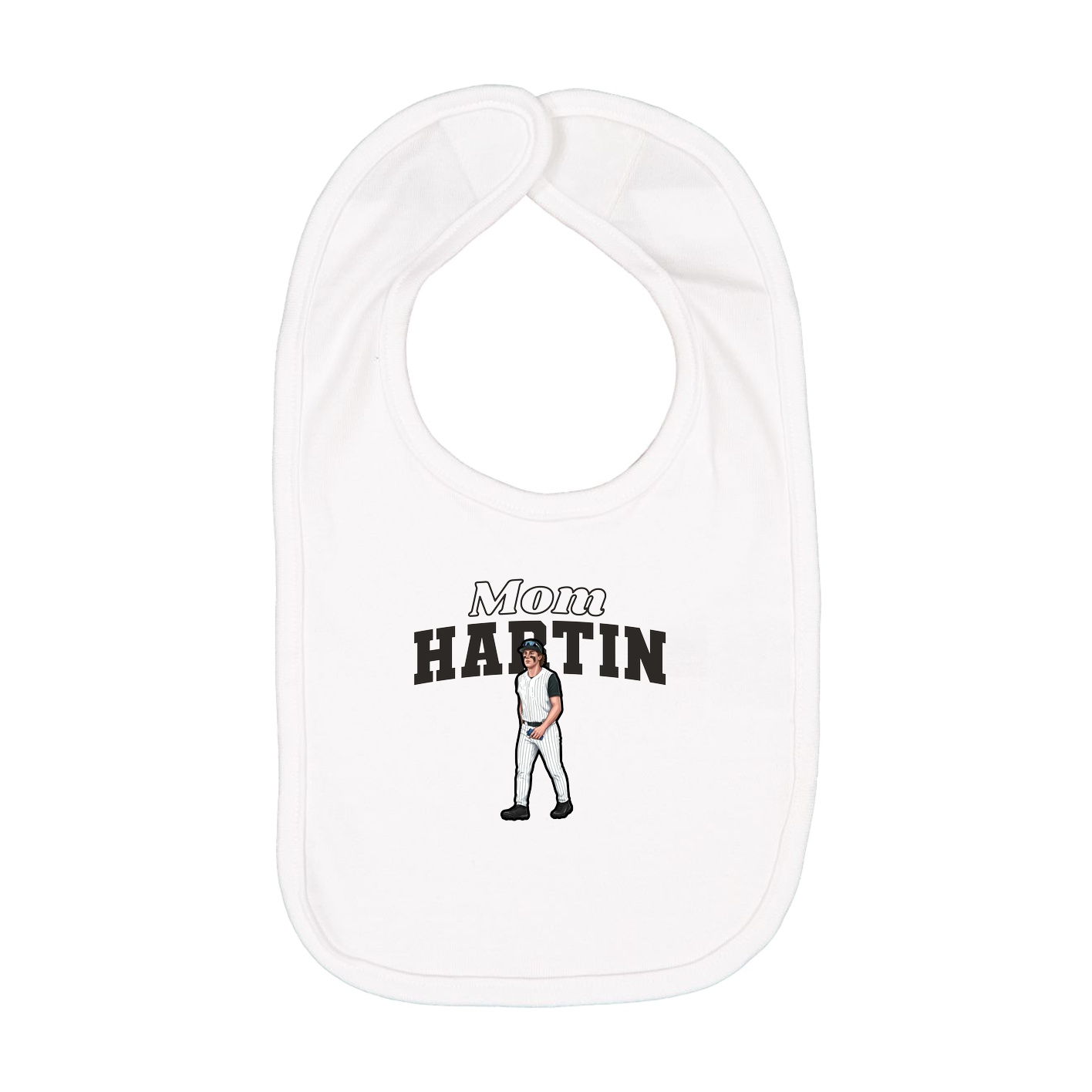 Infant Bib — Mothers Day Block in White