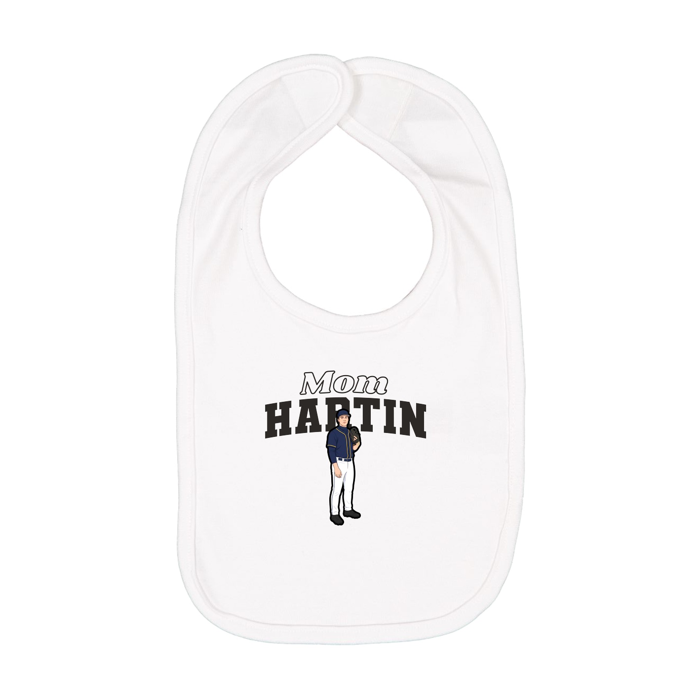 Infant Bib — Mothers Day Block in White