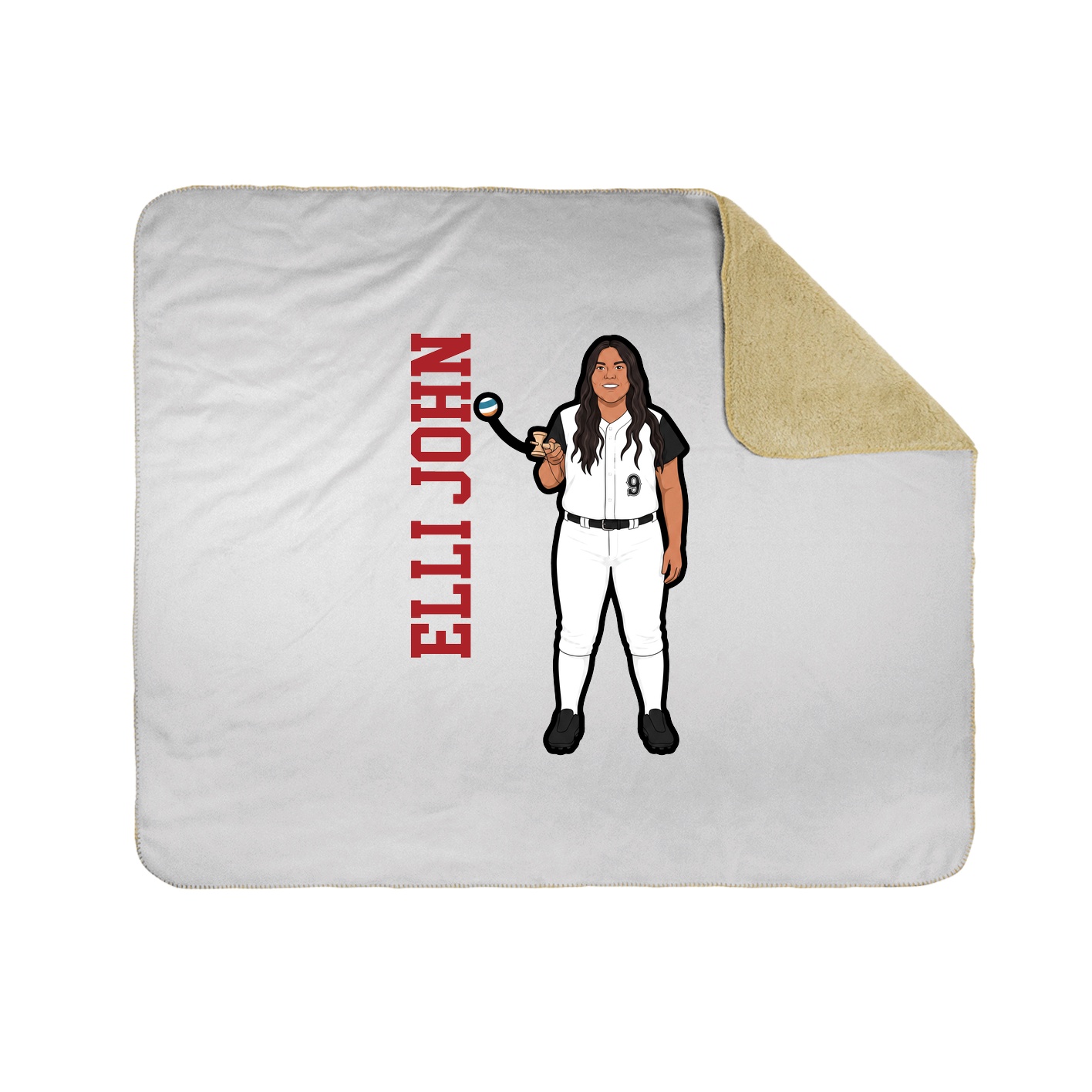 Throw Blanket — Name Vertical in White