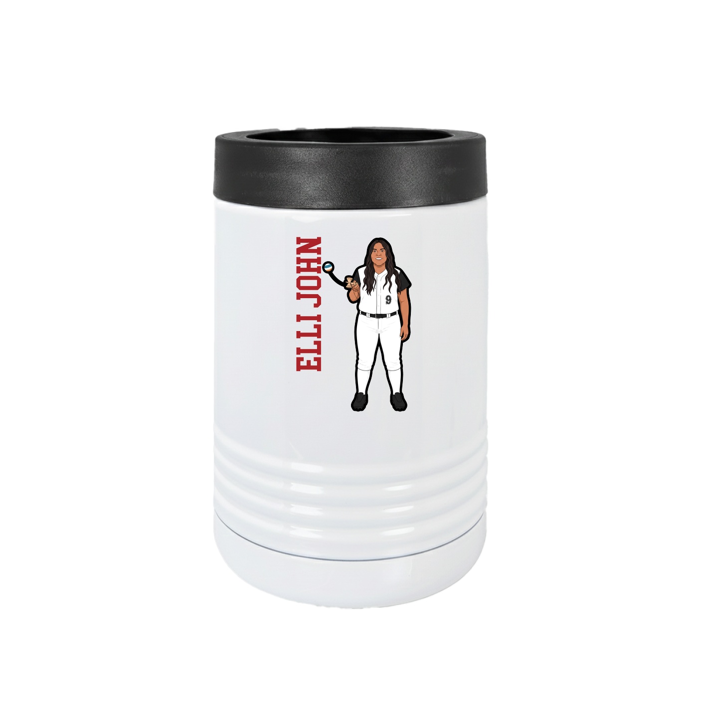 Beverage Holder — Name Vertical in White