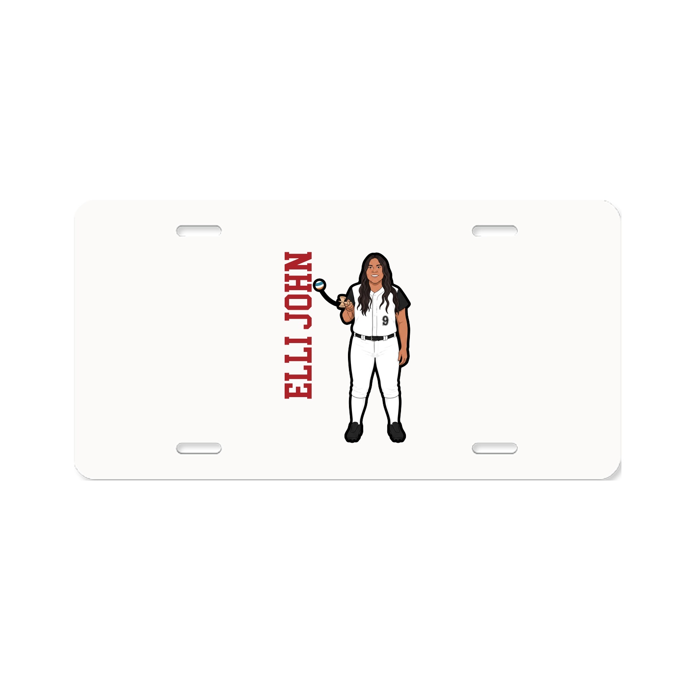 License Plate — Name Vertical in Classic
